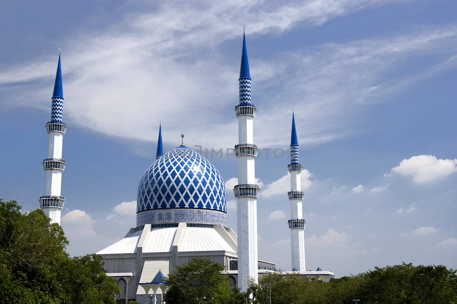 Sultan Salahuddin Abdul Aziz Shah Mosque or commonly known as the Blue Mosque, located at Shah Alam, Selangor, Malaysia.