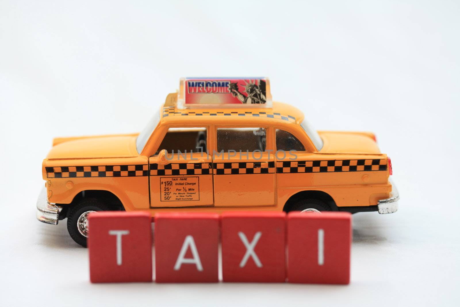 New York taxi cab toy car by studioportosabbia