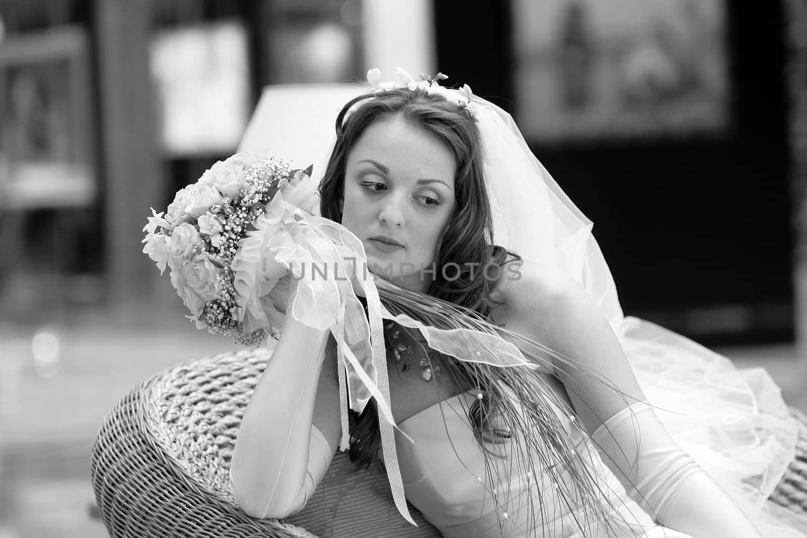 Pensive young bride by speedfighter