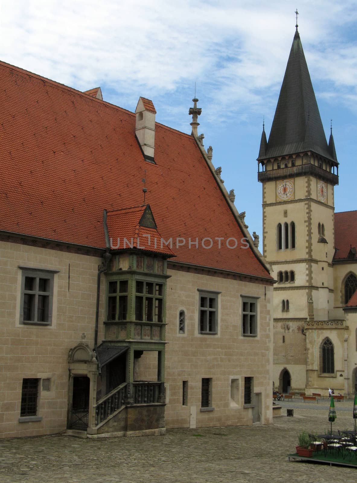 Medieval town square. Bardejov town in Slovakia
