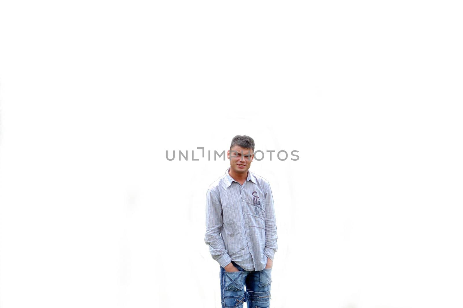 young man isolated on the white background