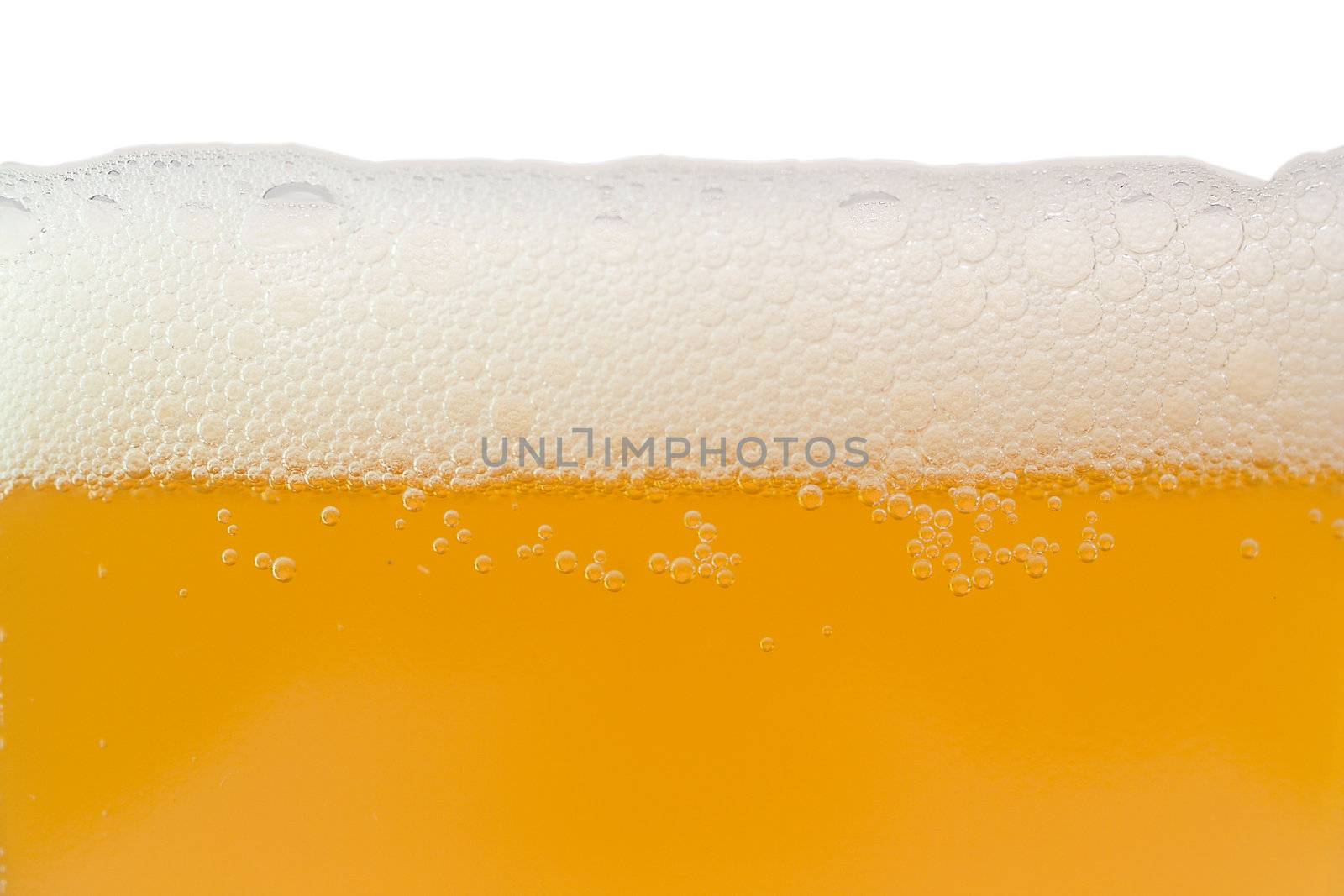 unfiltered beer with foam by Alekcey