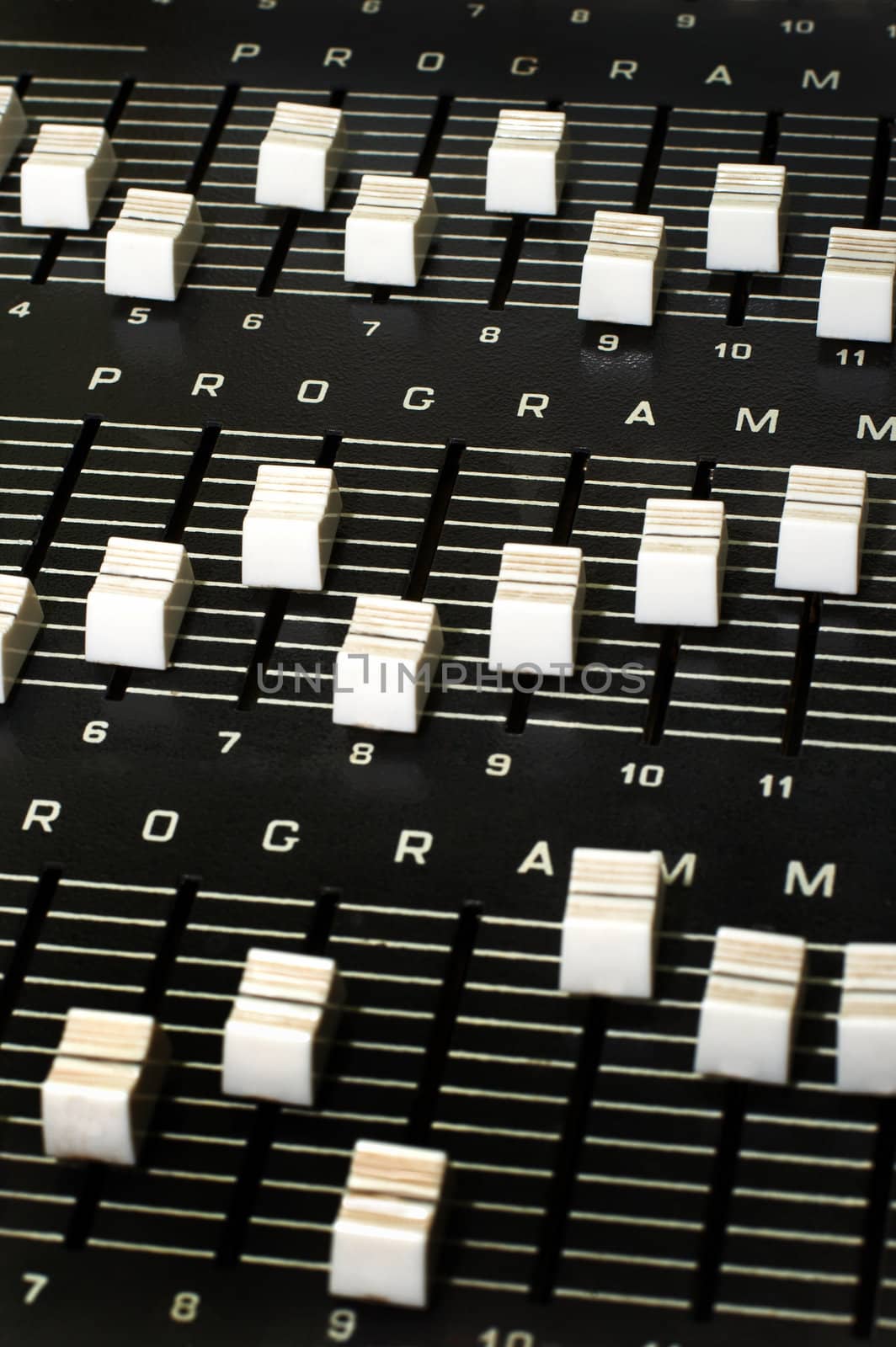 Control panel in a audio recording studio