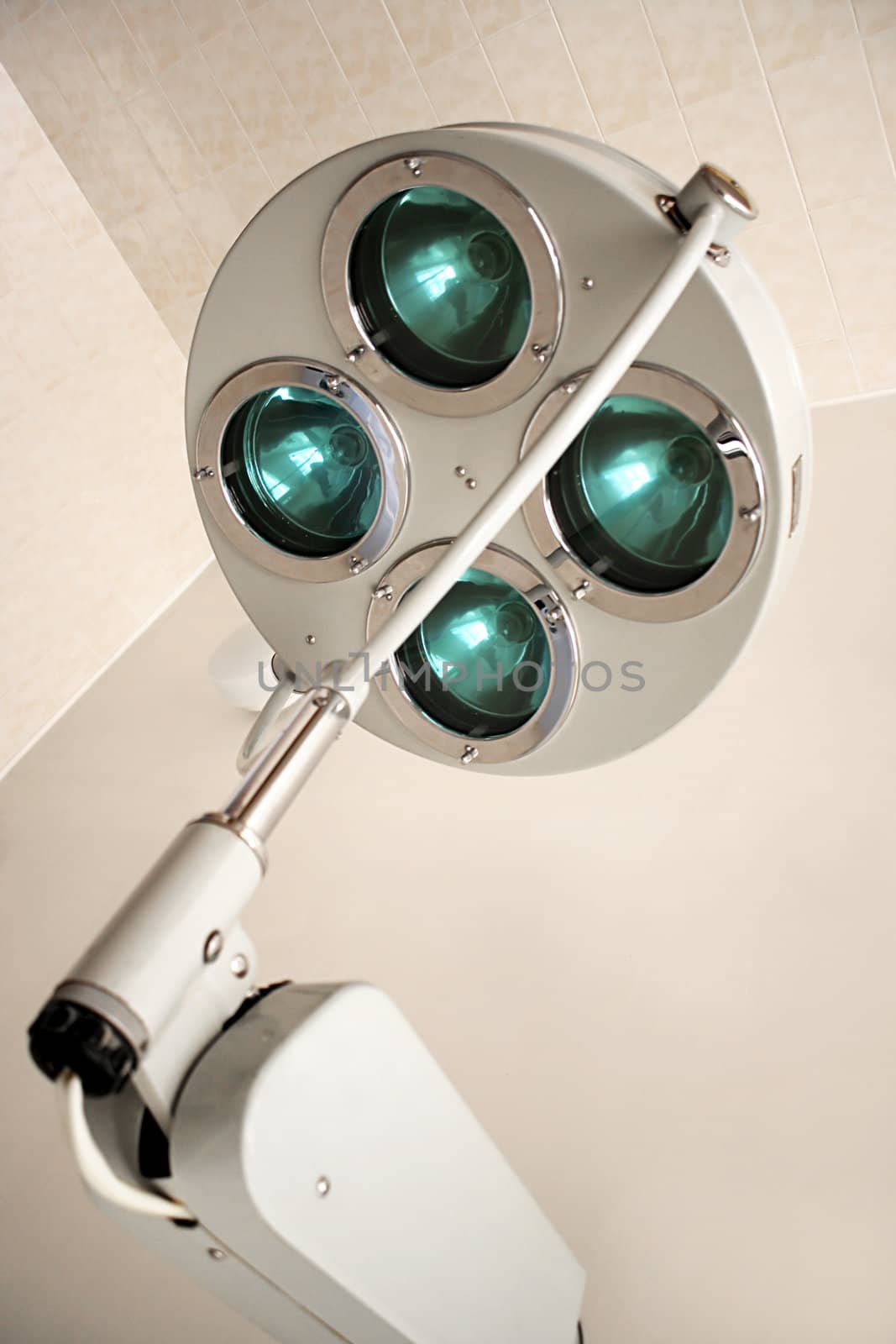New and modern lamp in a surgical room
