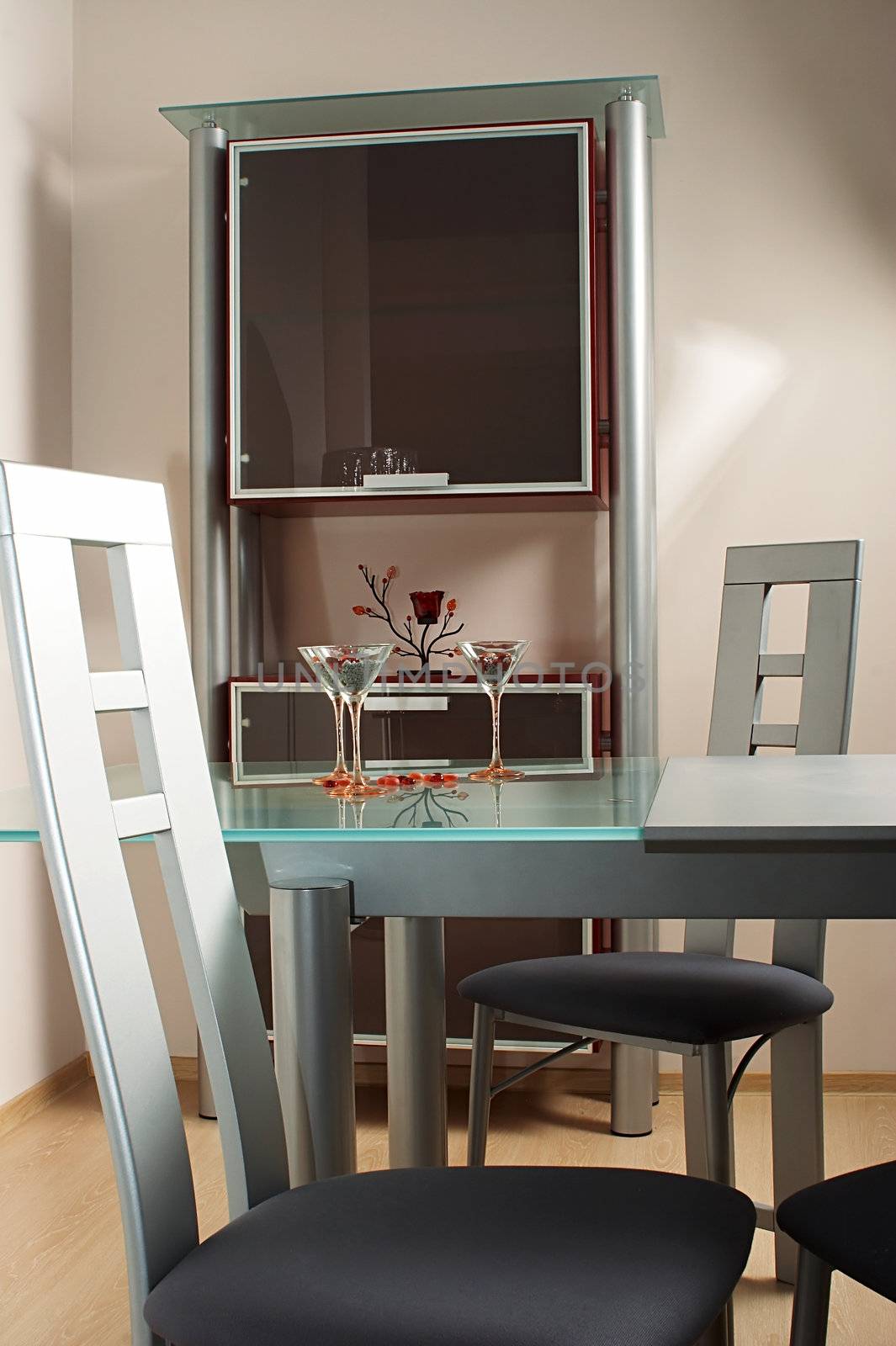 Beautiful and modern furniture in new kitchen