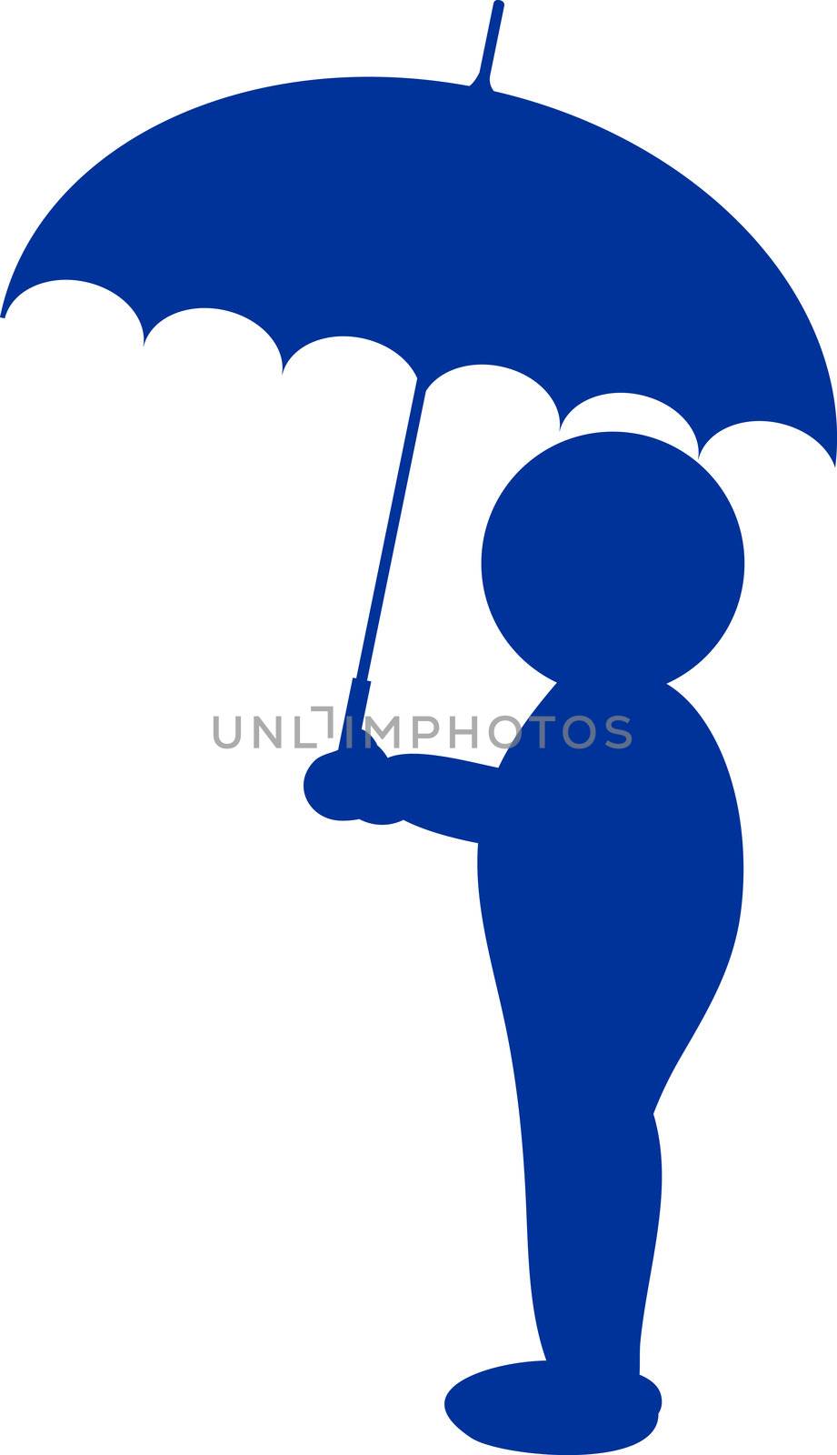 a illustration of a silhouette with umbrella