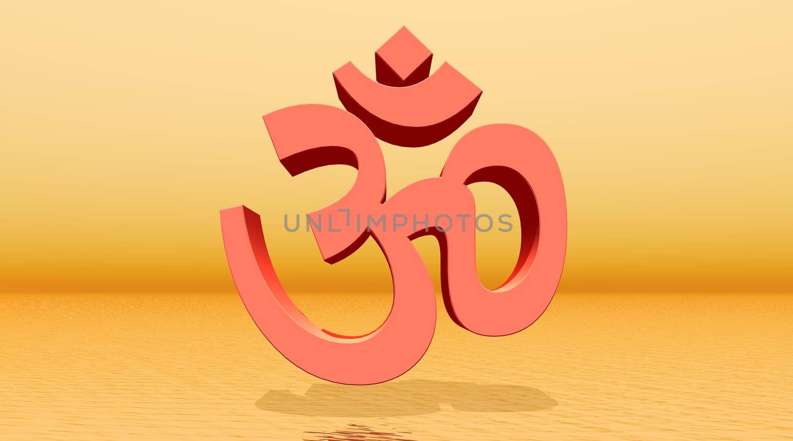 Orange aum / om in orange background