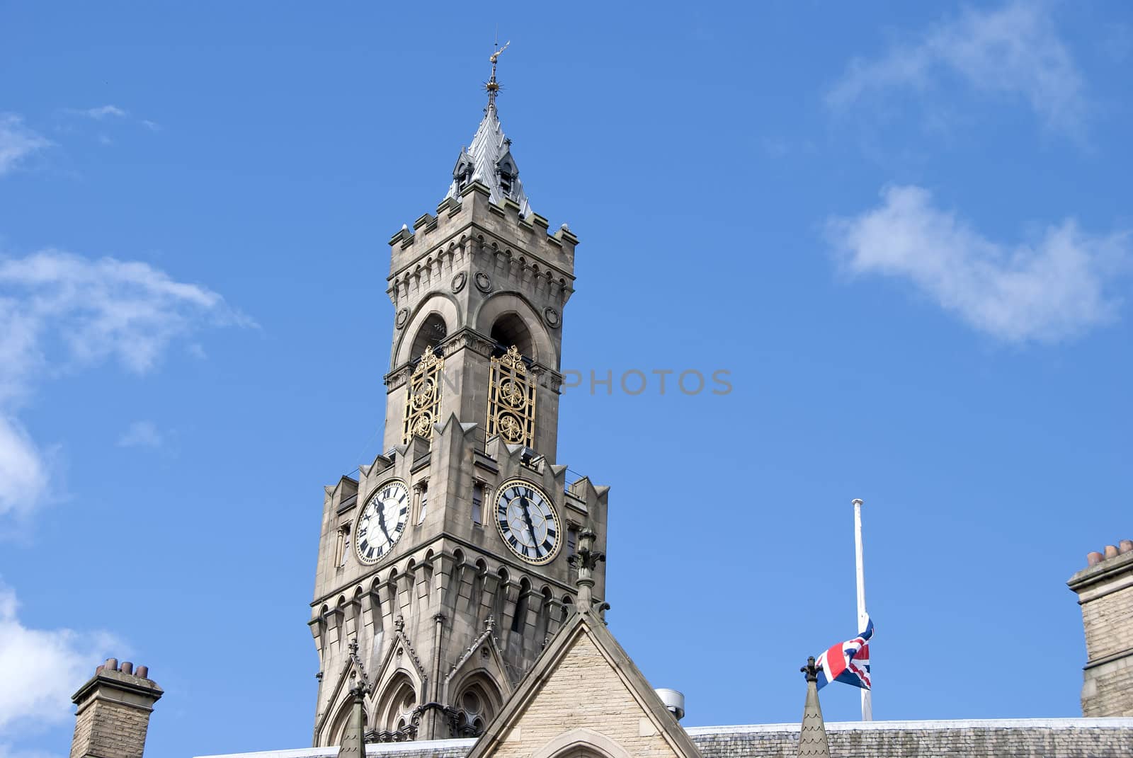 The Town Hall and Belltower of an English City
