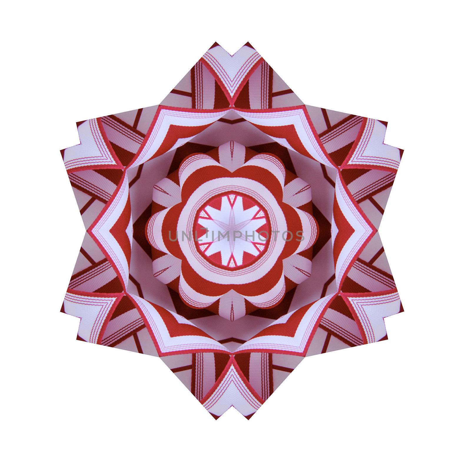 complex symmetrical design using red and white candy cane stripes