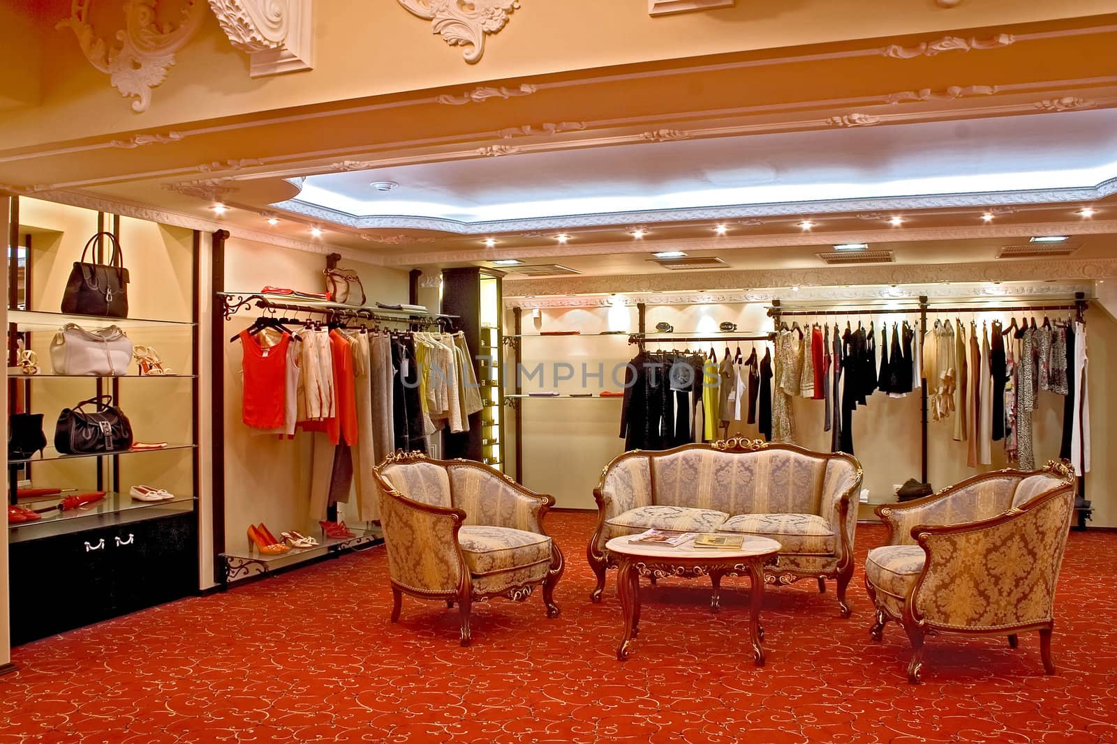 Interior of a fashionable boutique