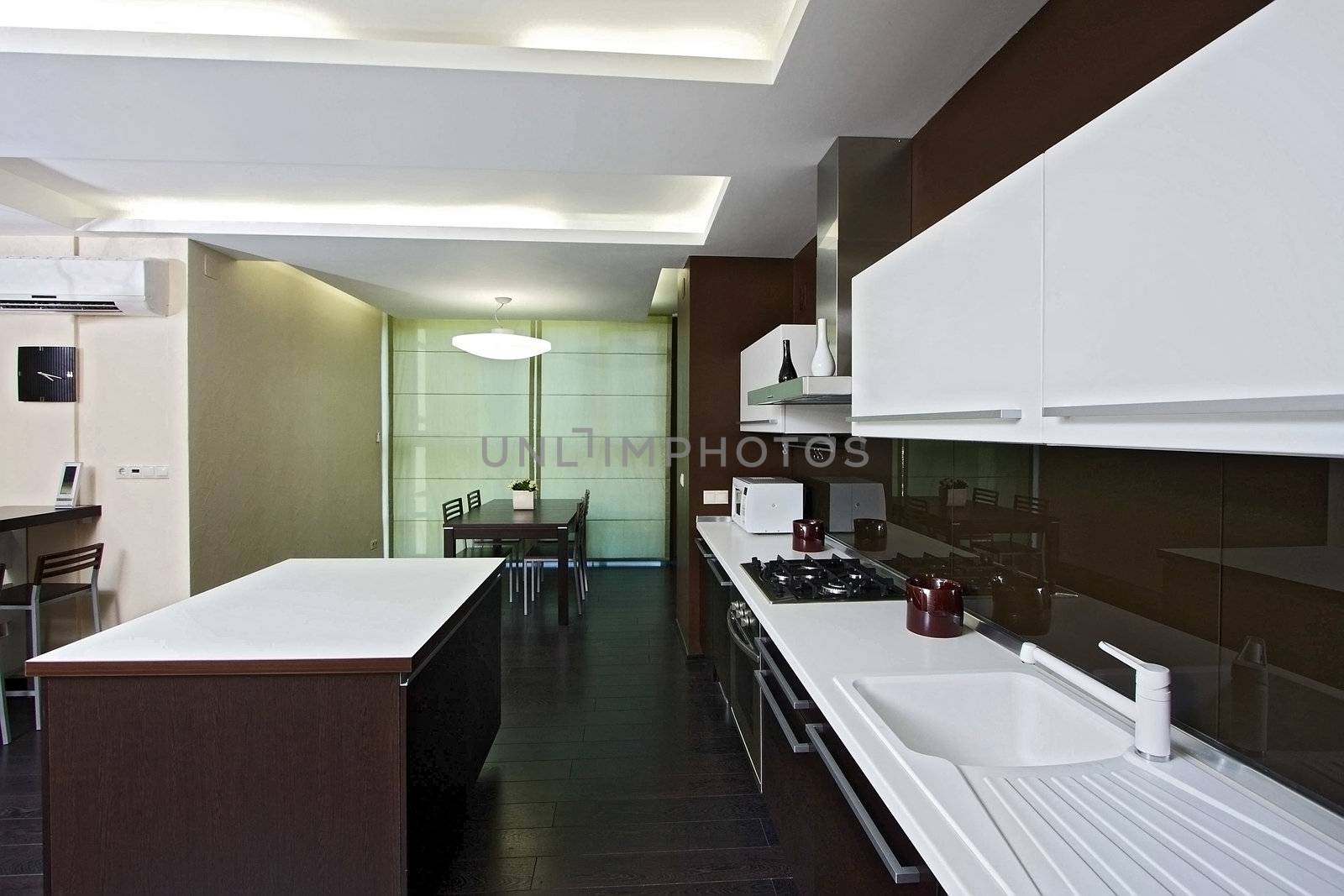 Interior of modern kitchen in east style