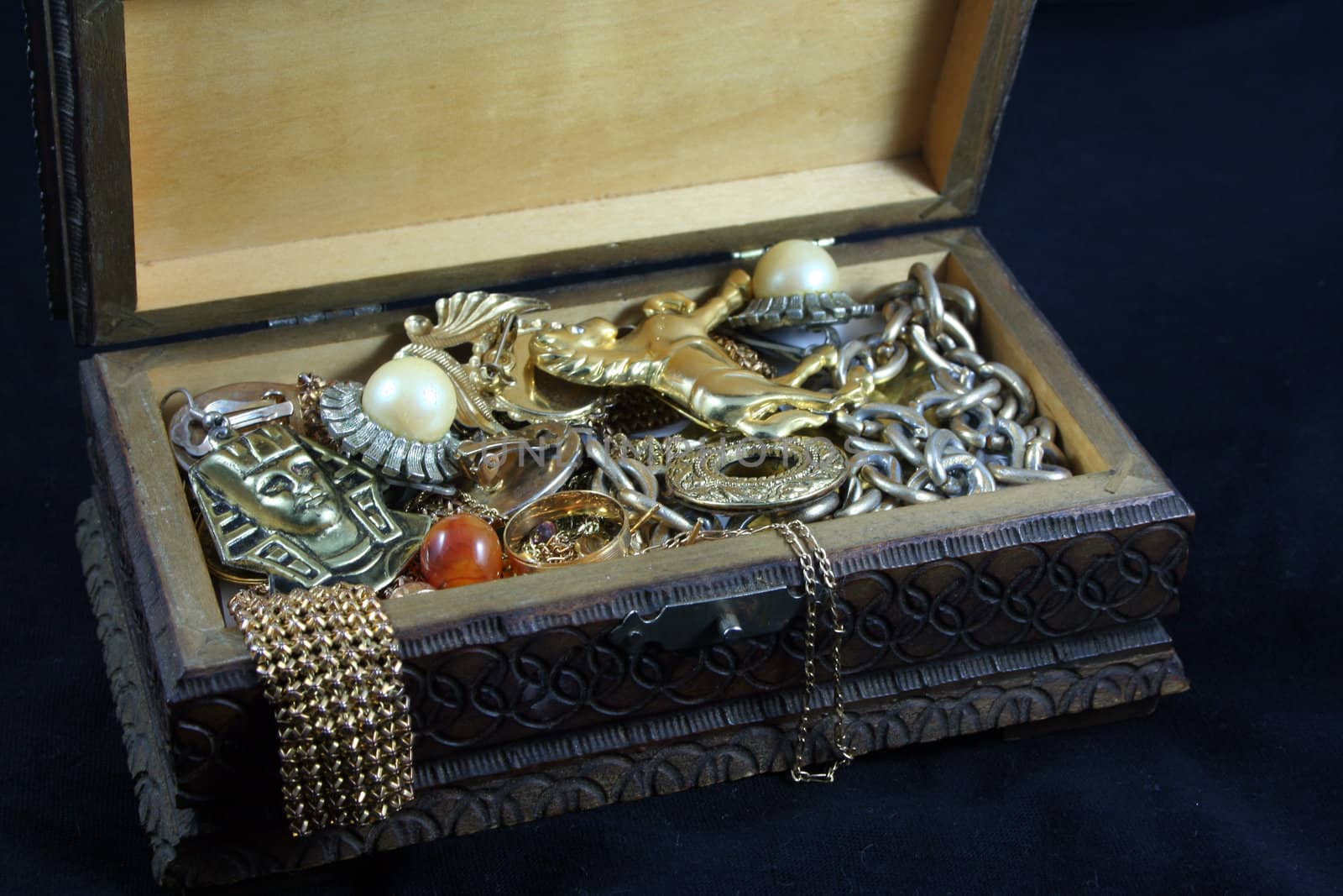 Box with gold