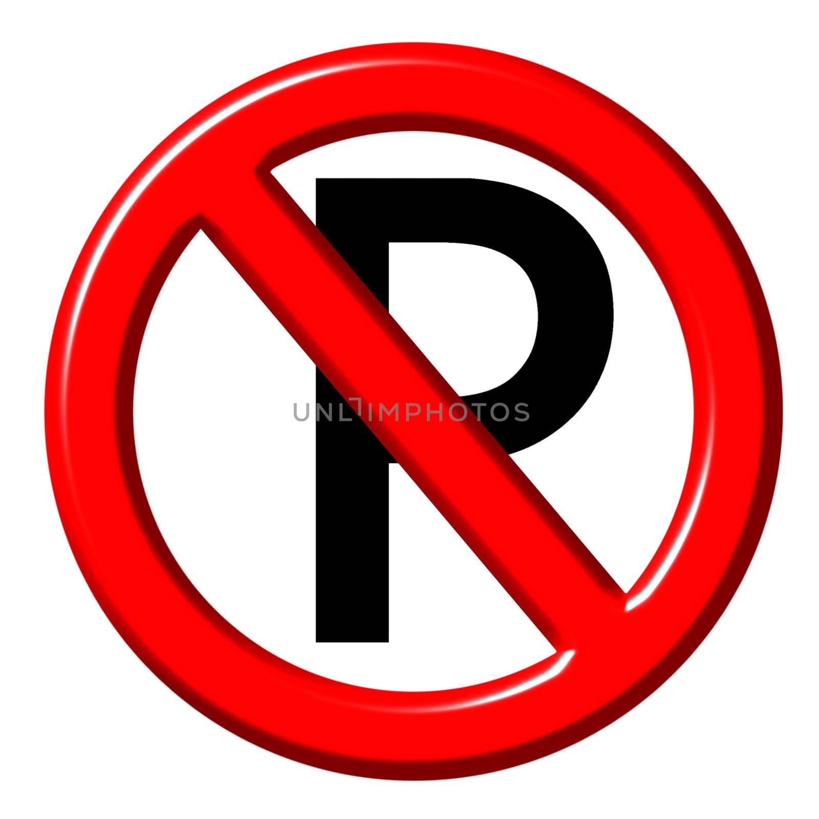 No parking 3d sign  isolated in white