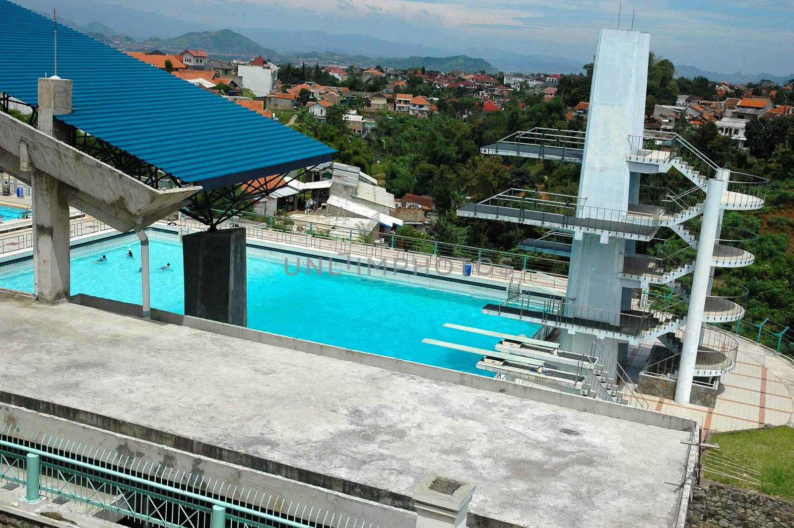 pool podium with modern design and architecture