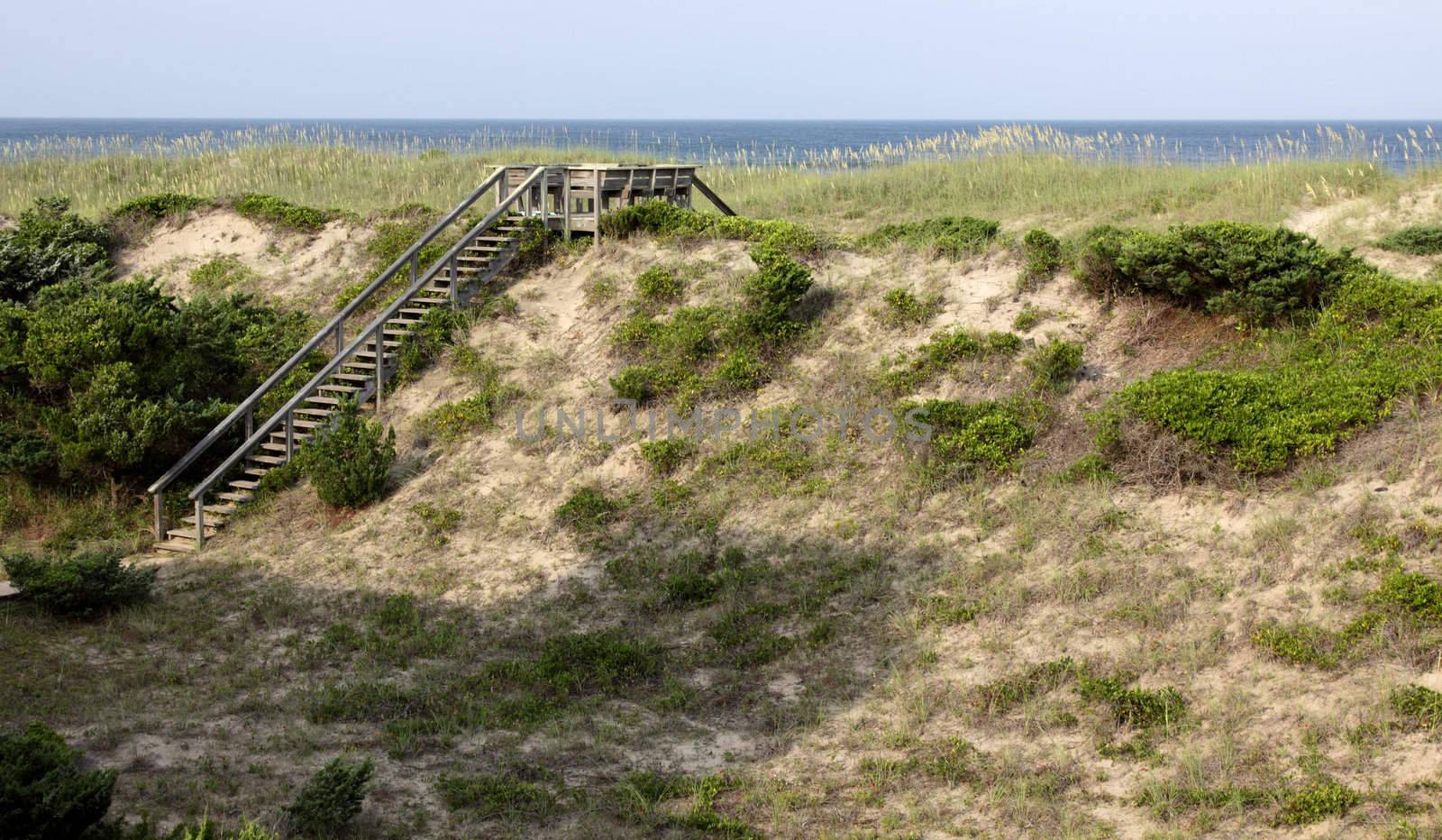 A stairway to the beach on the Outer Banks, North Carolina, USA.
