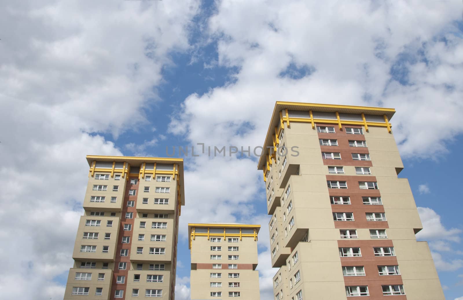Three Yellow and Cream Council Flats by d40xboy