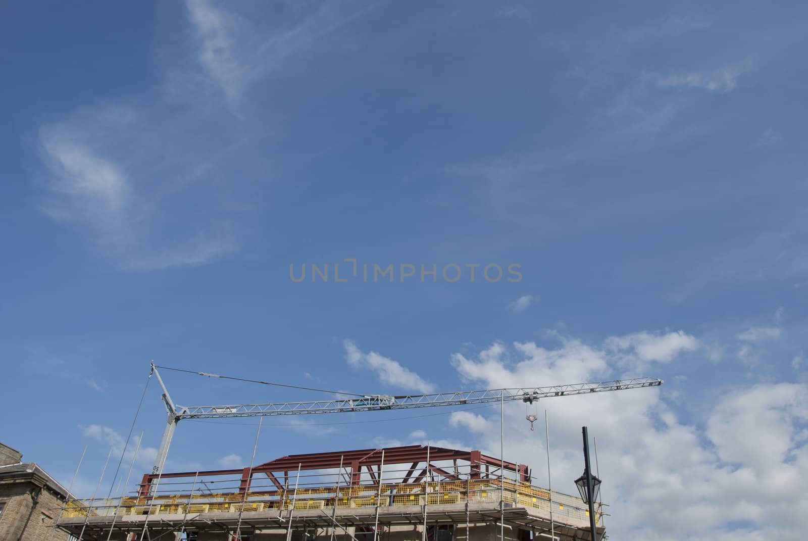 A Grey Construction Crane on a building site