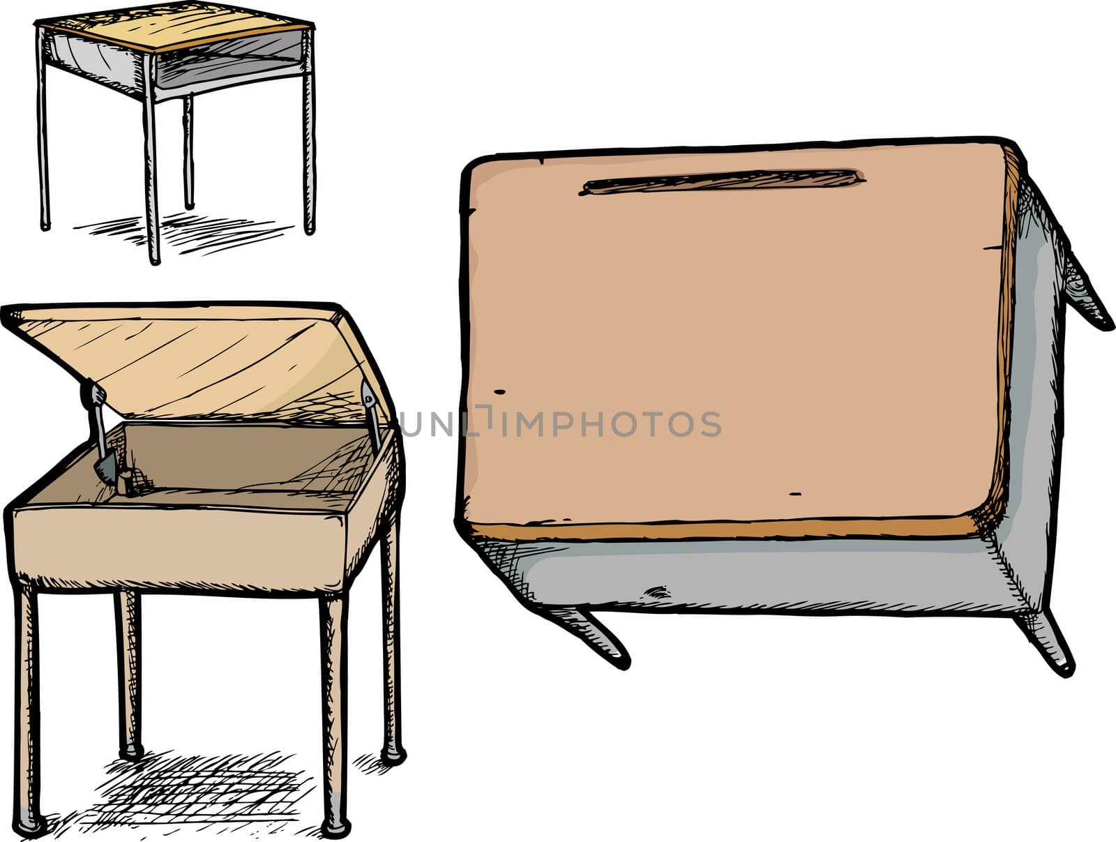 Set of School Desks by TheBlackRhino