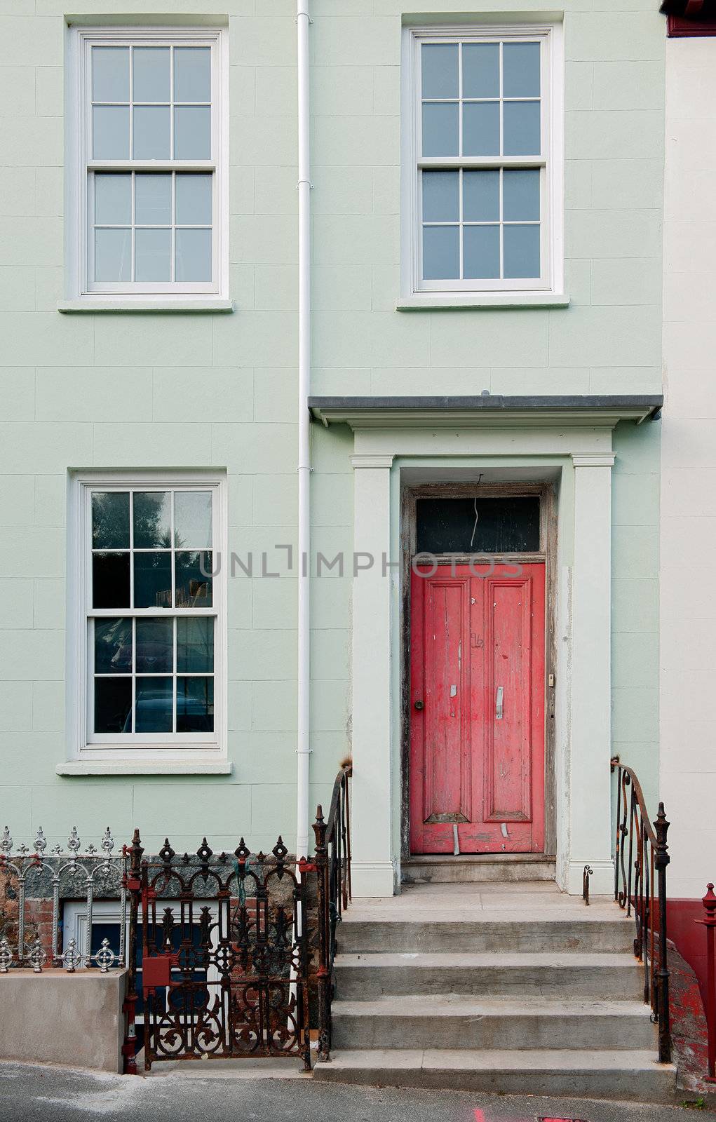 Red  door and window. by SURZ