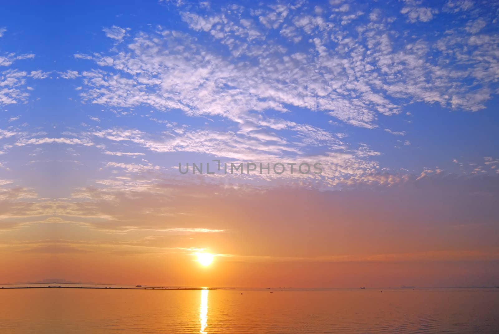 Sunset sea sky background material by xfdly5
