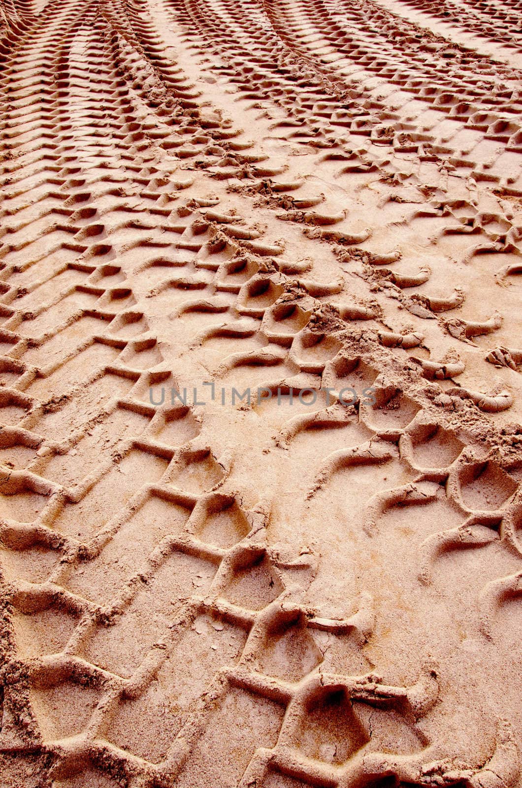 industrial car casing prints on gravel