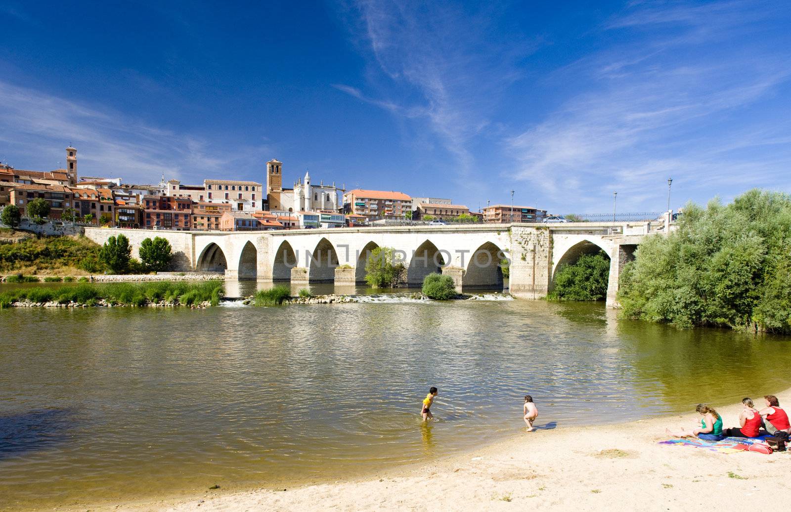 Tordesillas with medieval bridge, Valladolid Province, Castile and Leon, Spain