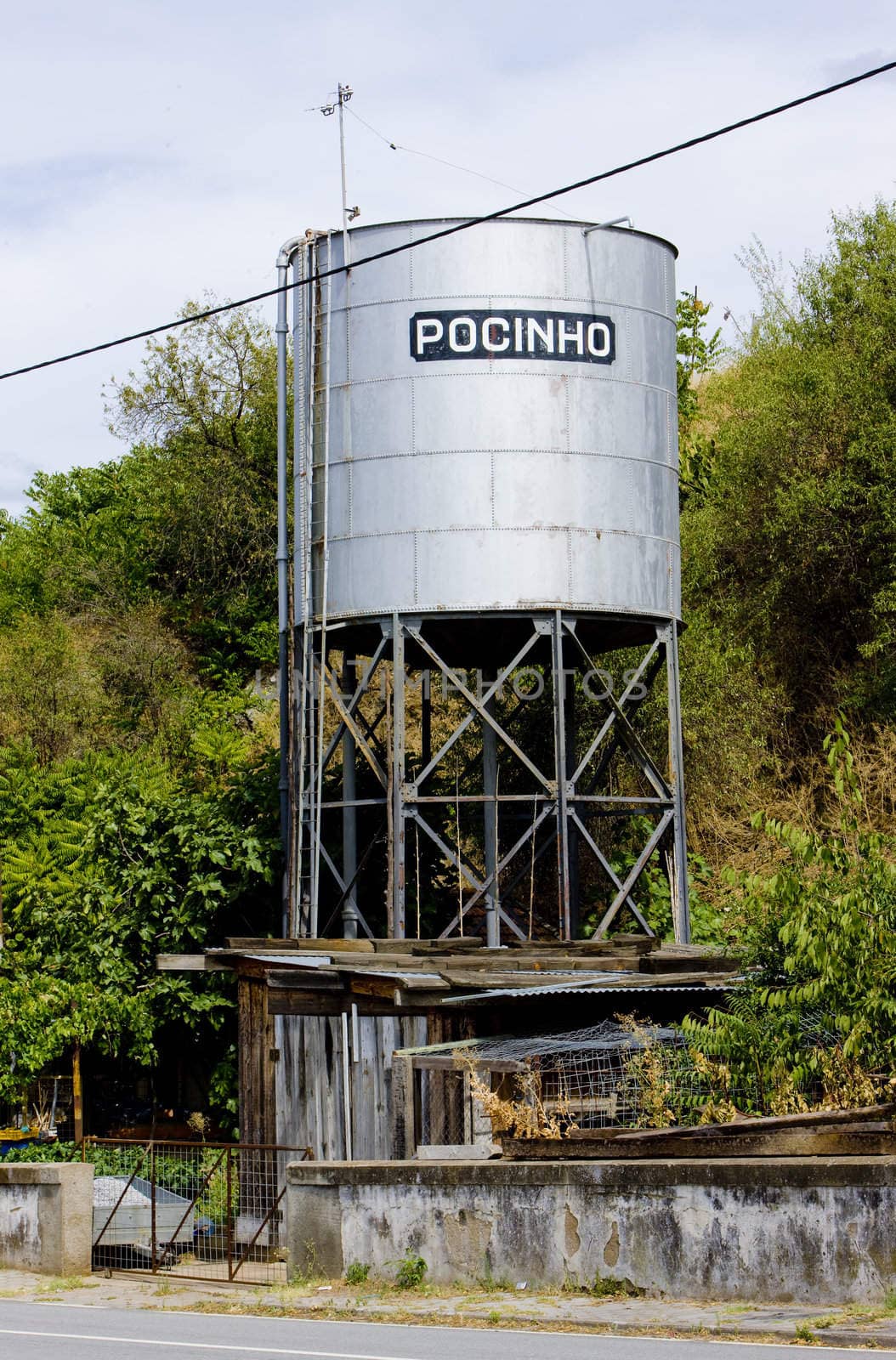 water tank, old engine house in Pocinho, Douro Valley, Portugal