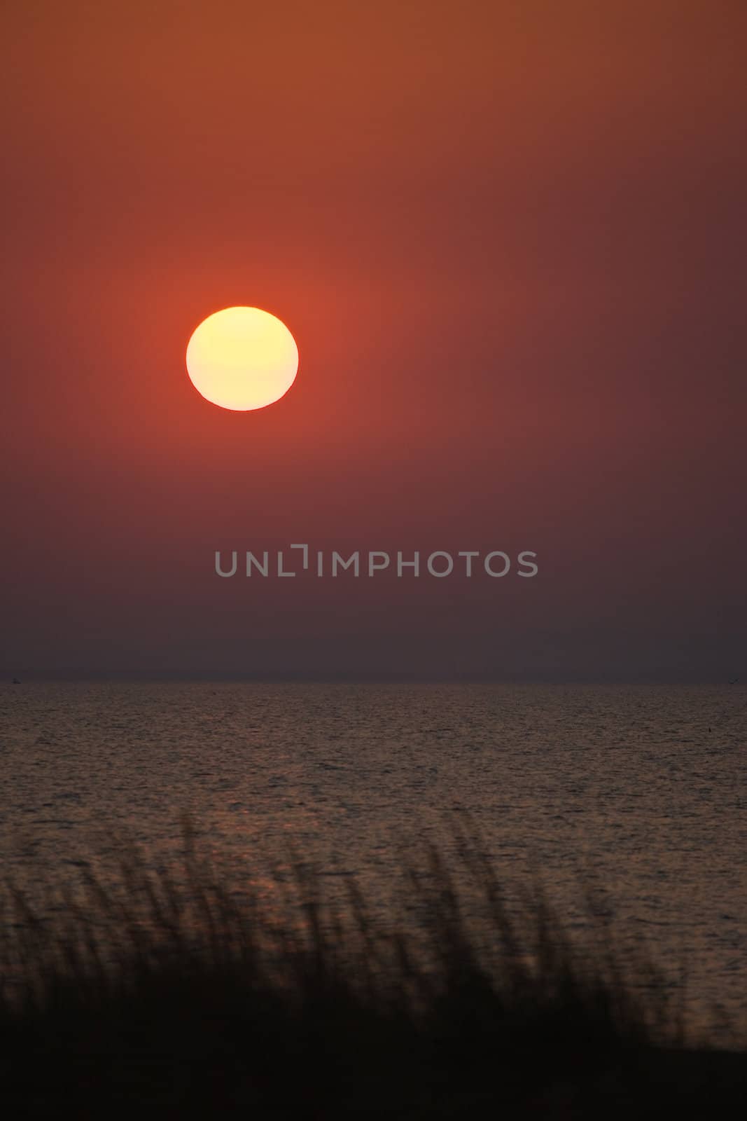 view series: hot summer sunset on the sea