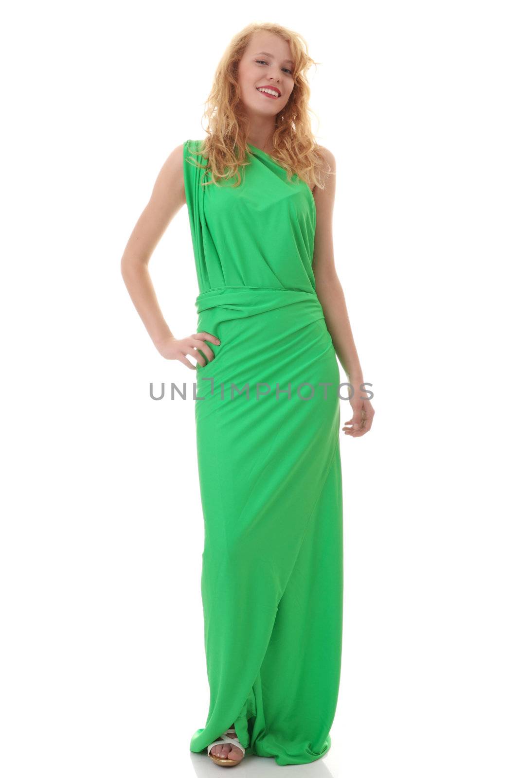 Young beautiful girl in green dress by BDS