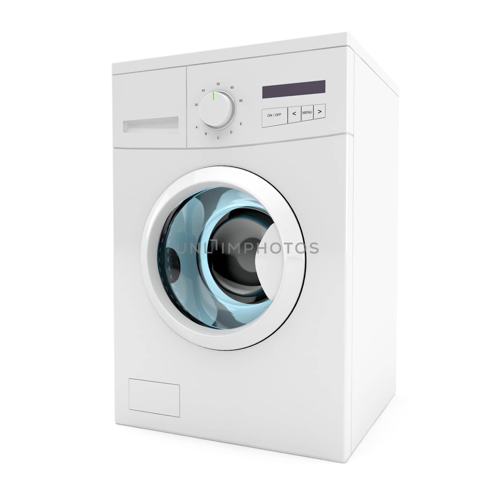 3d image of washing machine on white background