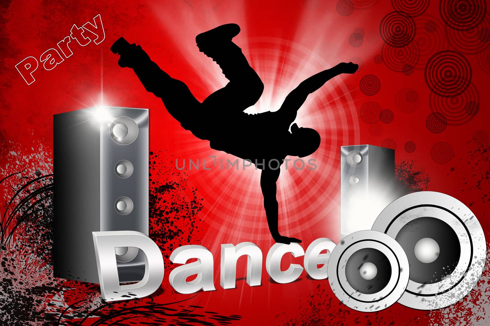 dancer with red background