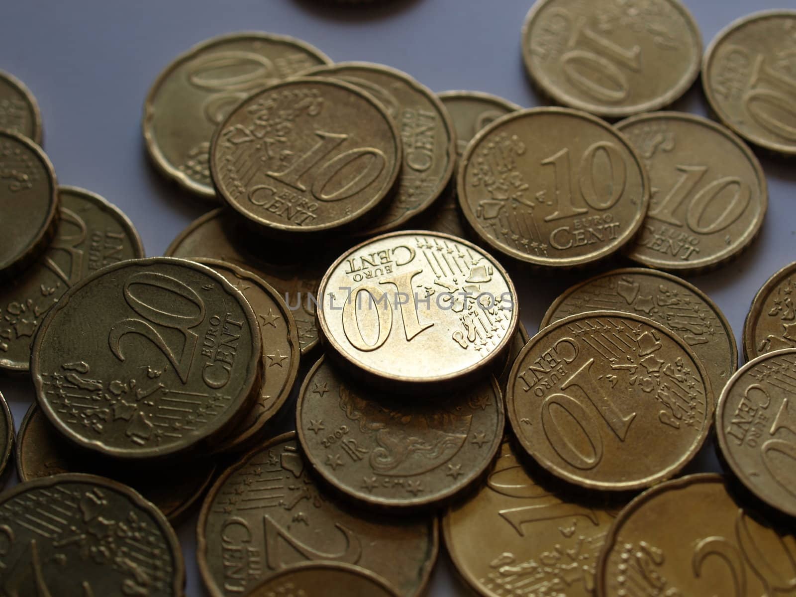 Euro coins money (European currency) useful as a background