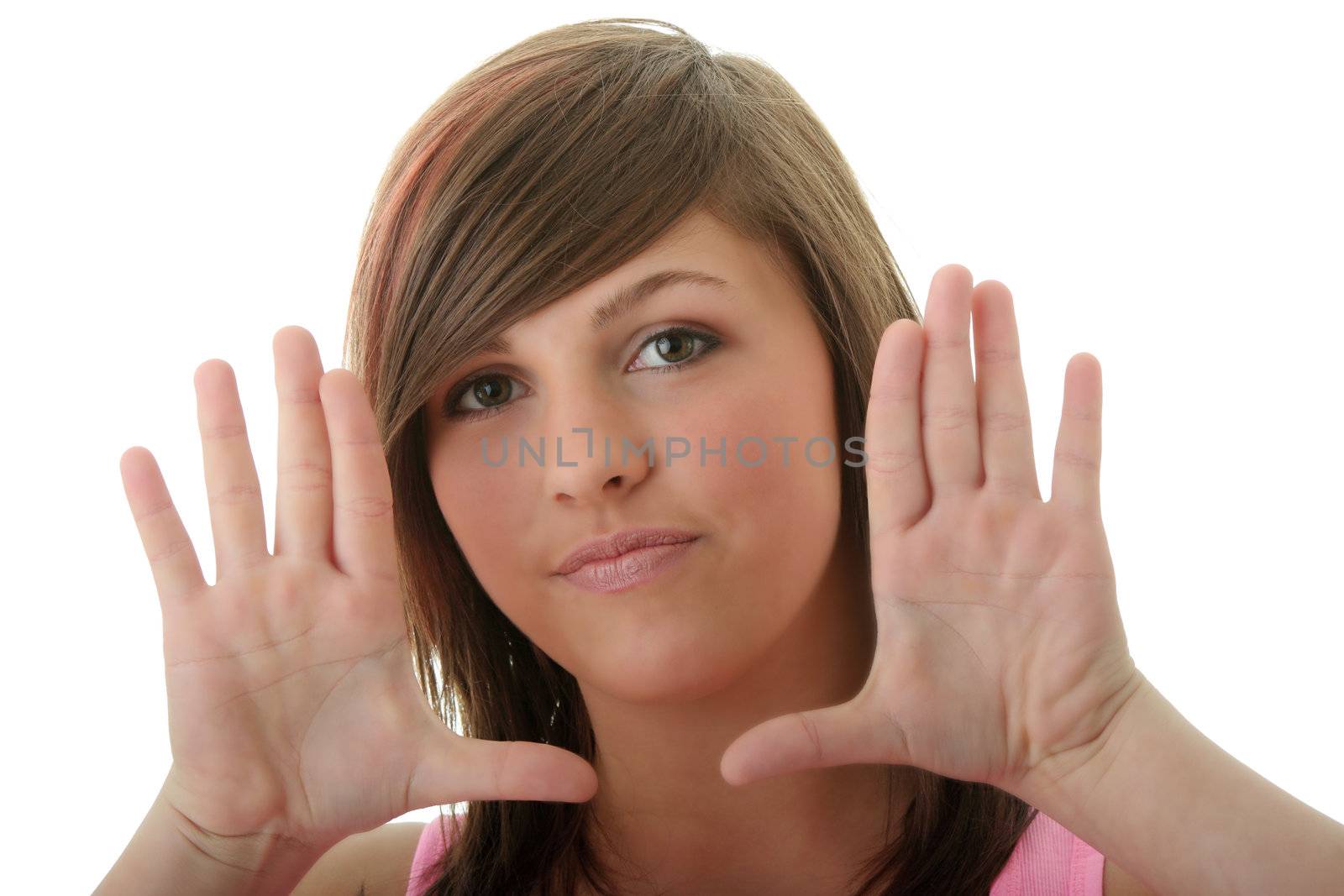 Young woman with expression portrait