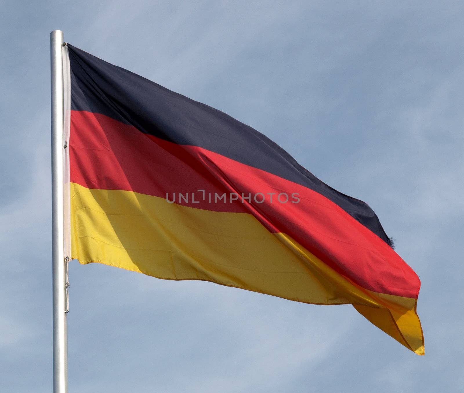 Flag of Germany over a blue sky