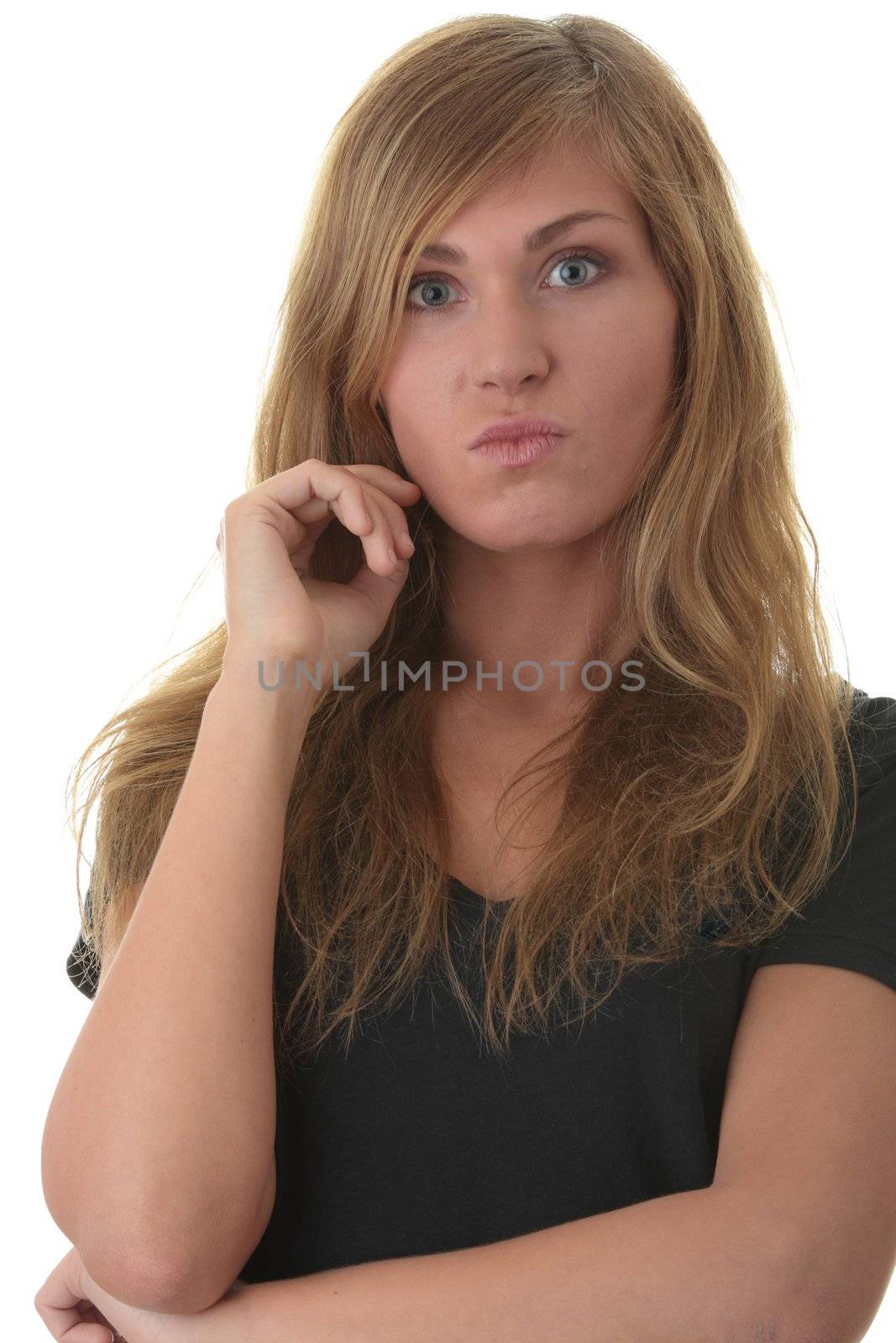 Blond young woman (student) portrait by BDS