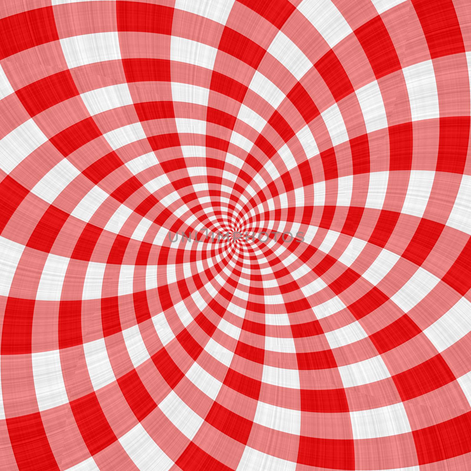 texture of swirling repeating red and white blocks