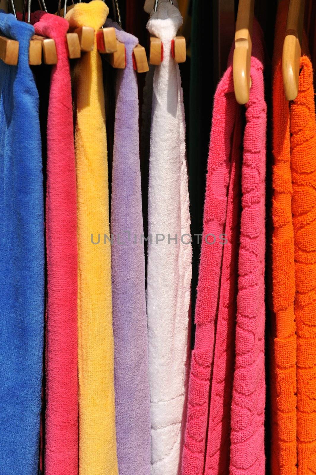 Frame filling capture of colorful towels on sale
