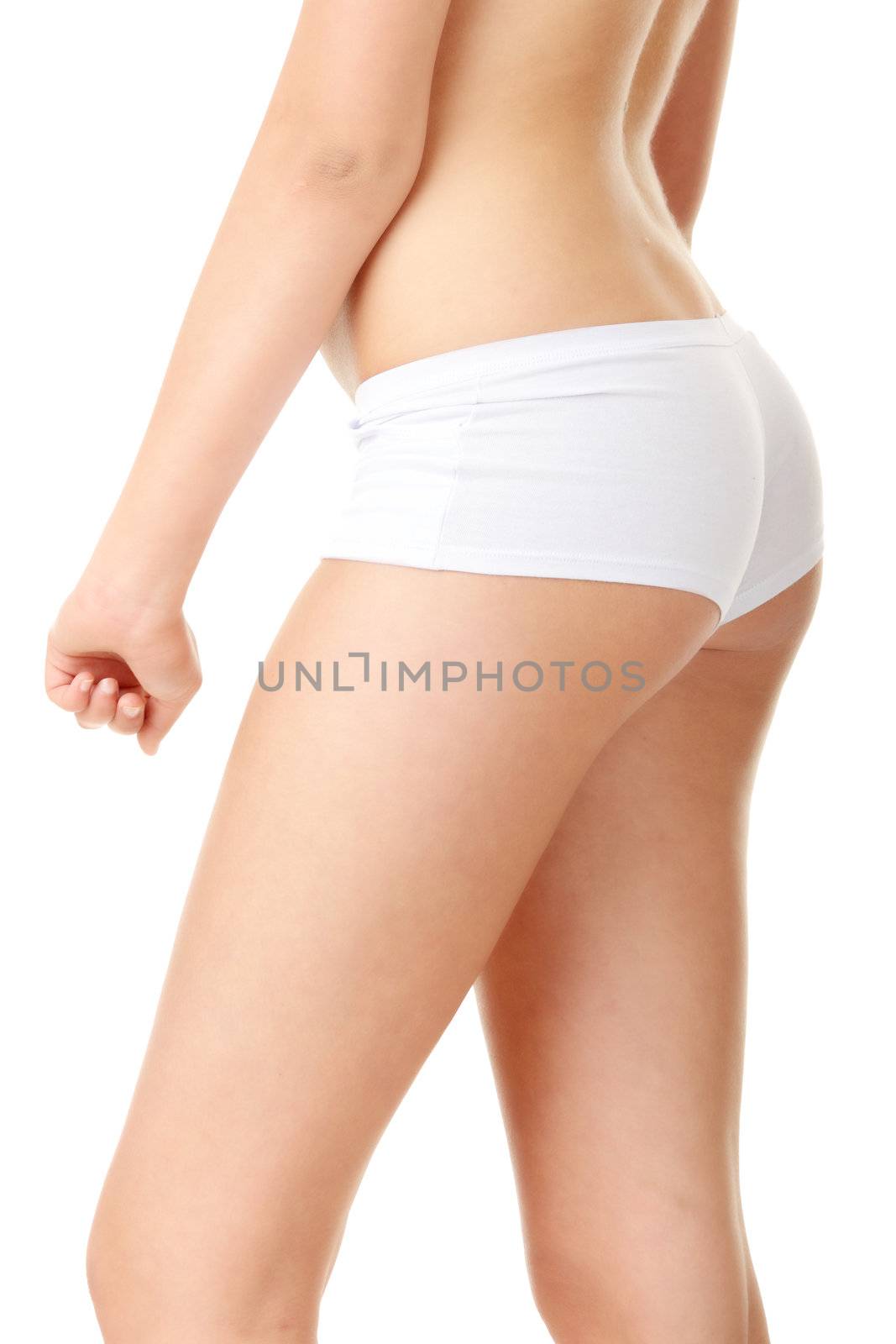 classical image of voluptuous female curves over white