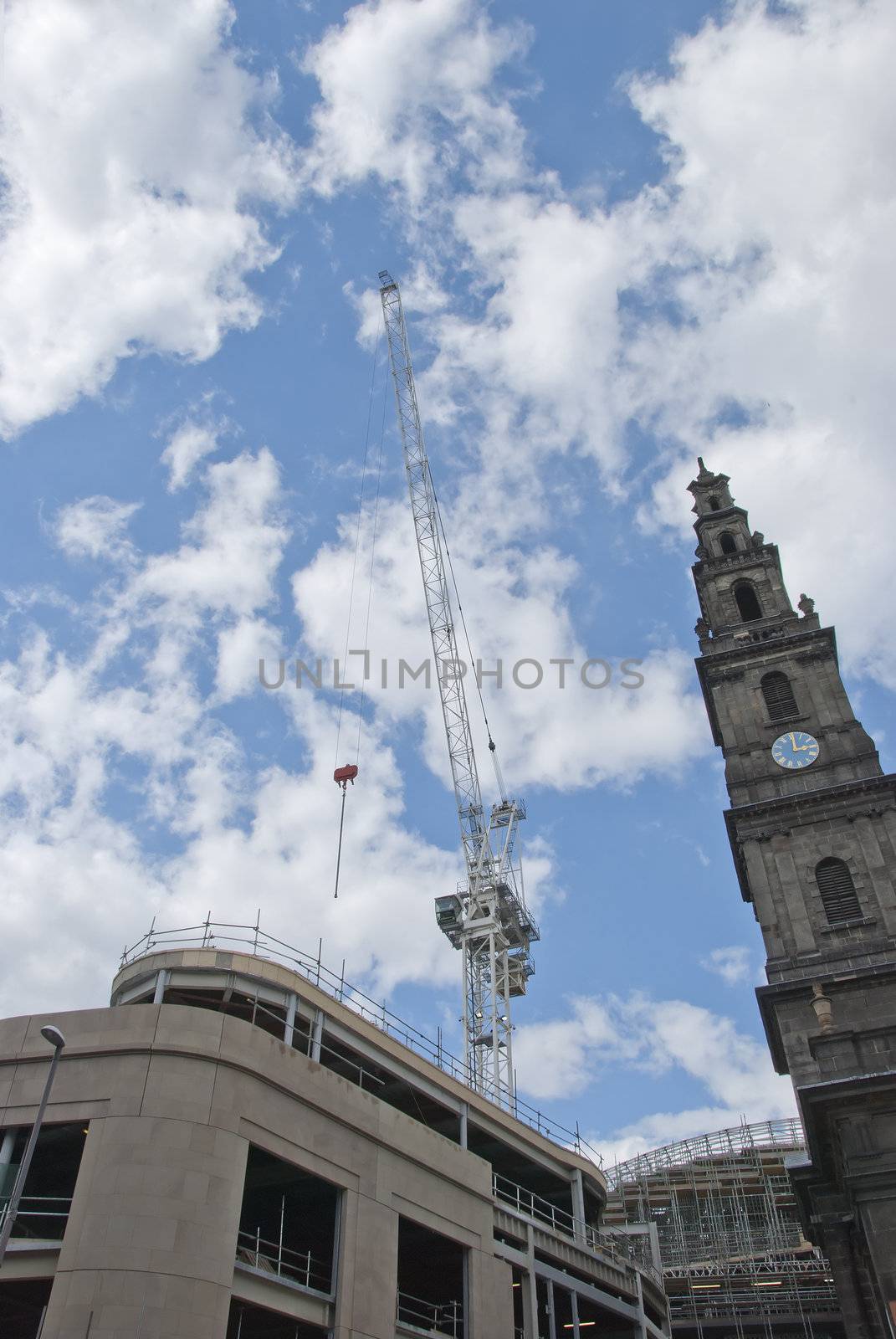 Clock Tower and White Tower Crane by d40xboy