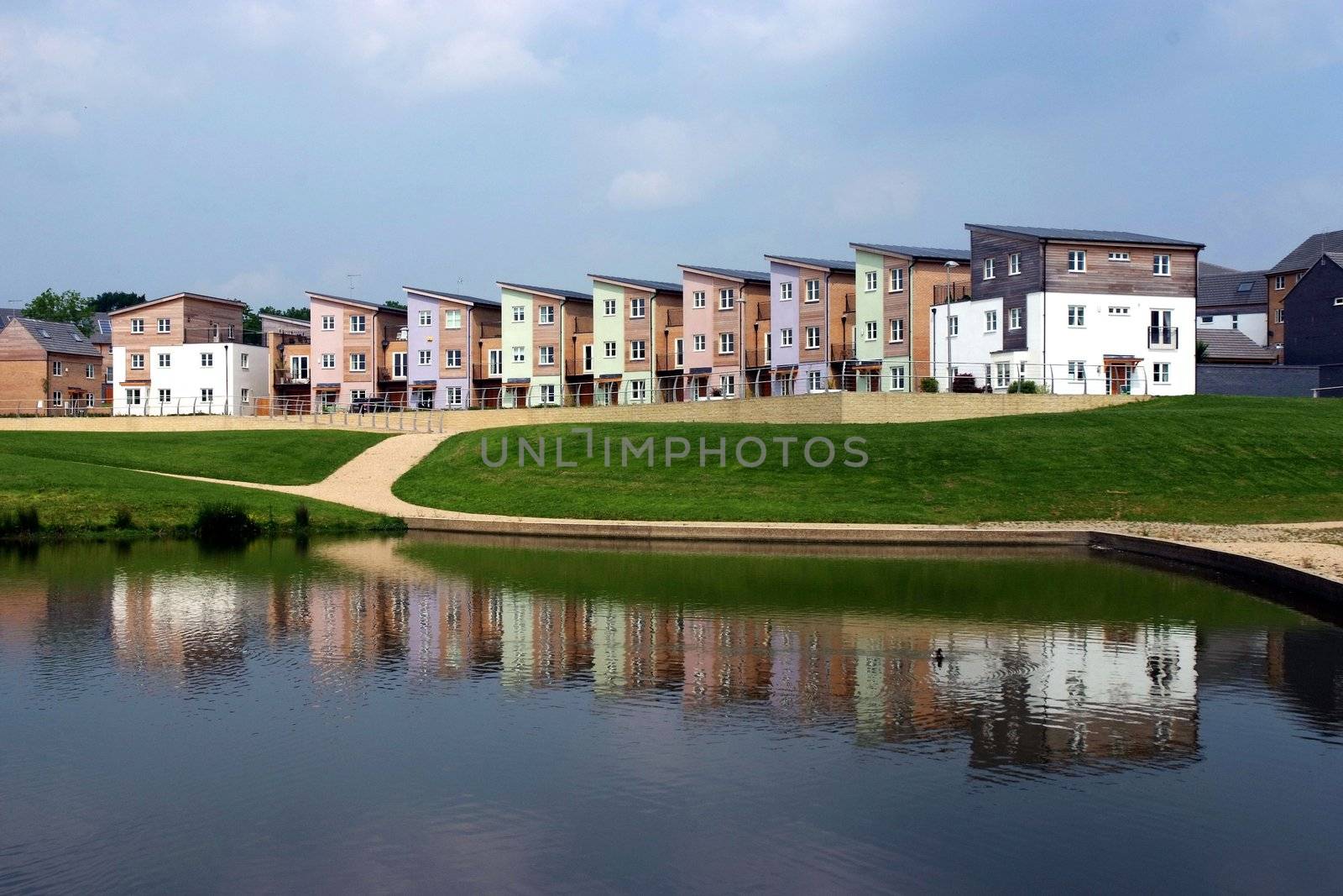 A development of new houses made mostly of wood