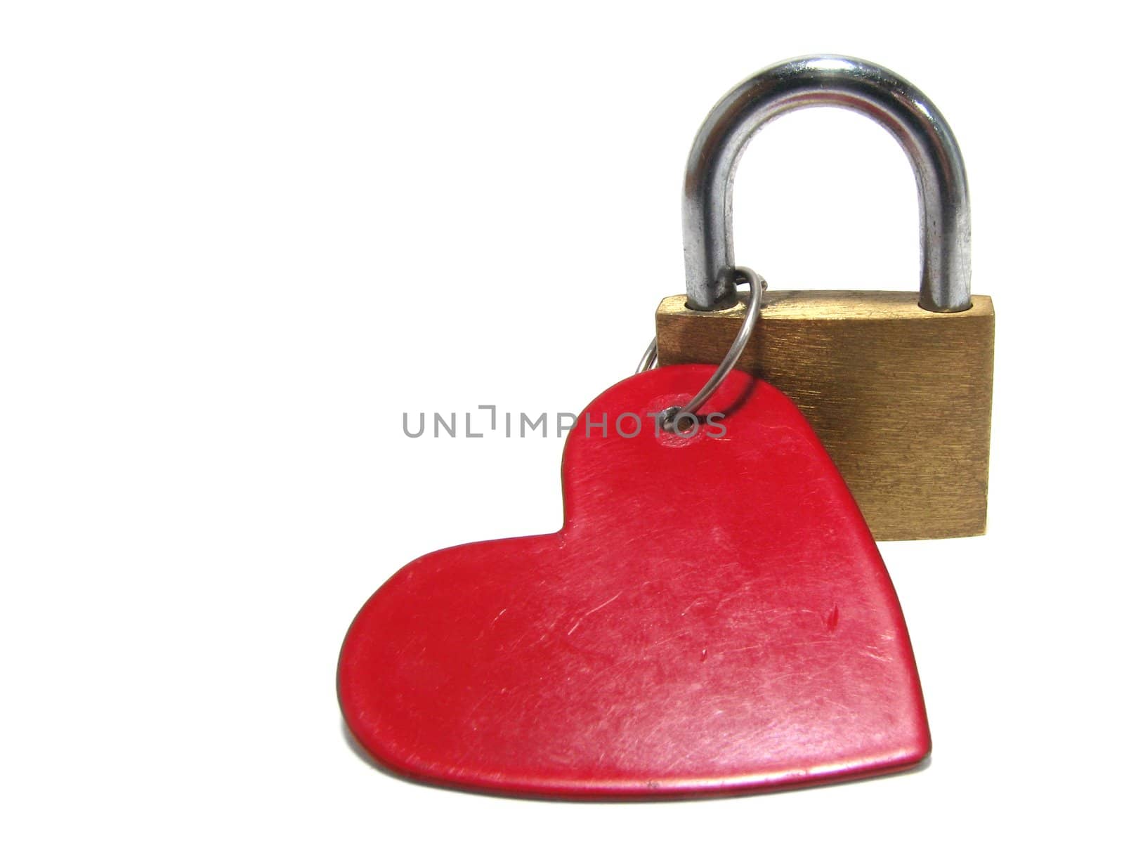 Valentine, a composition from heart, the padlock. It is isolated on a white background