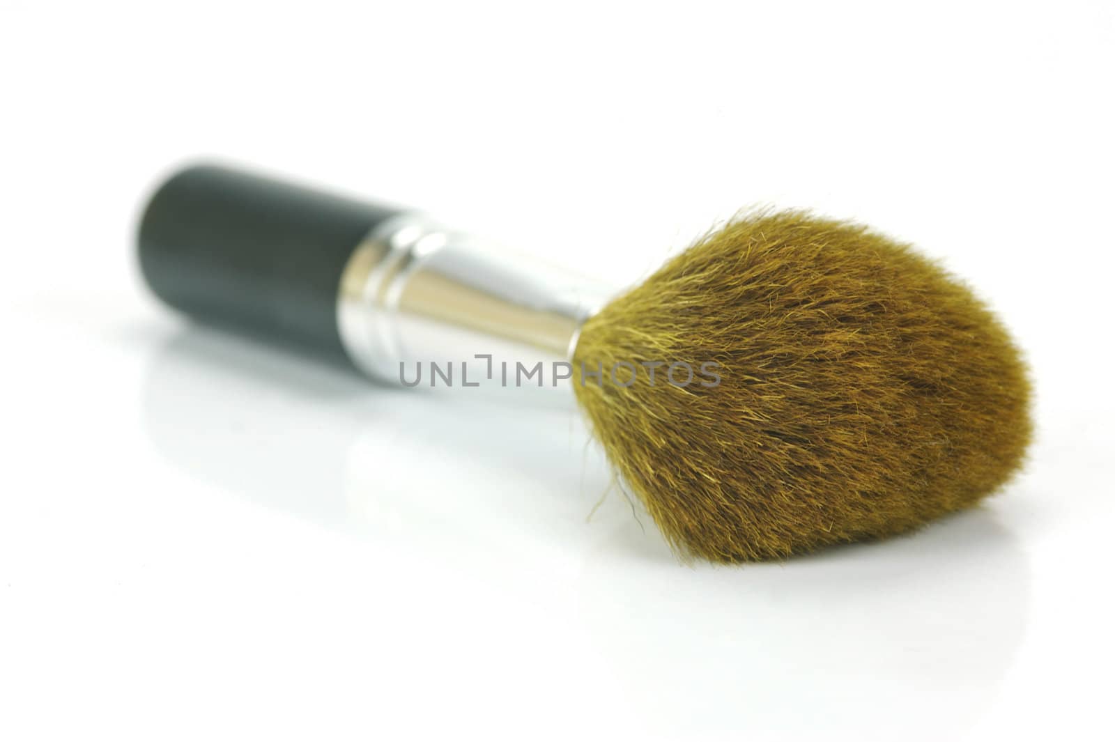 Makeup brushes isolated against a white background