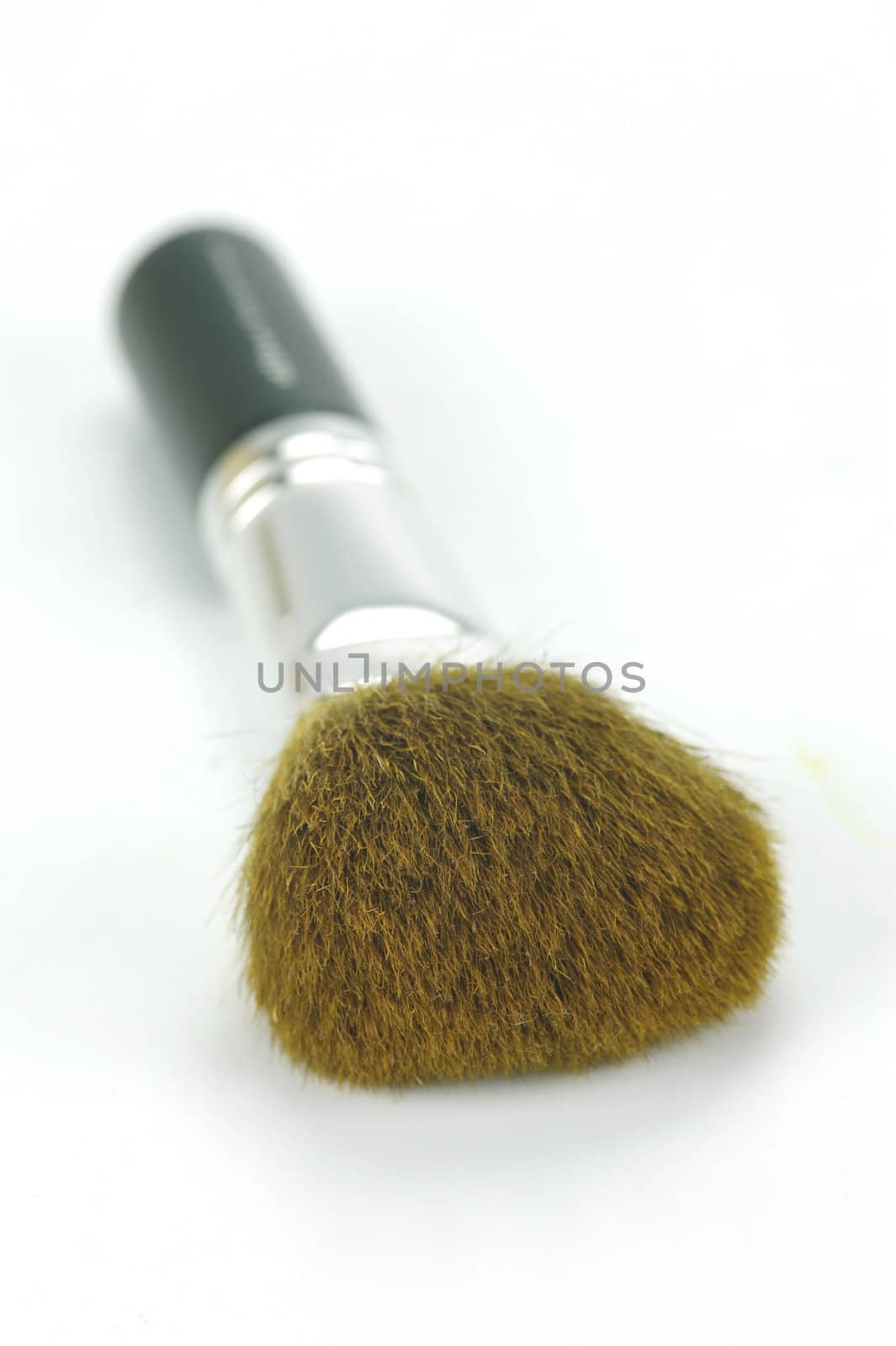 Makeup brushes isolated against a white background