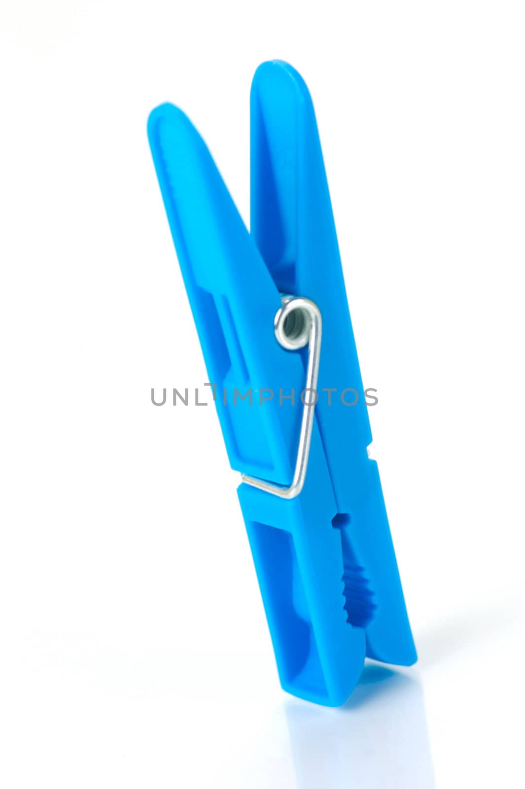 Clothes line pegs isolated against a white background