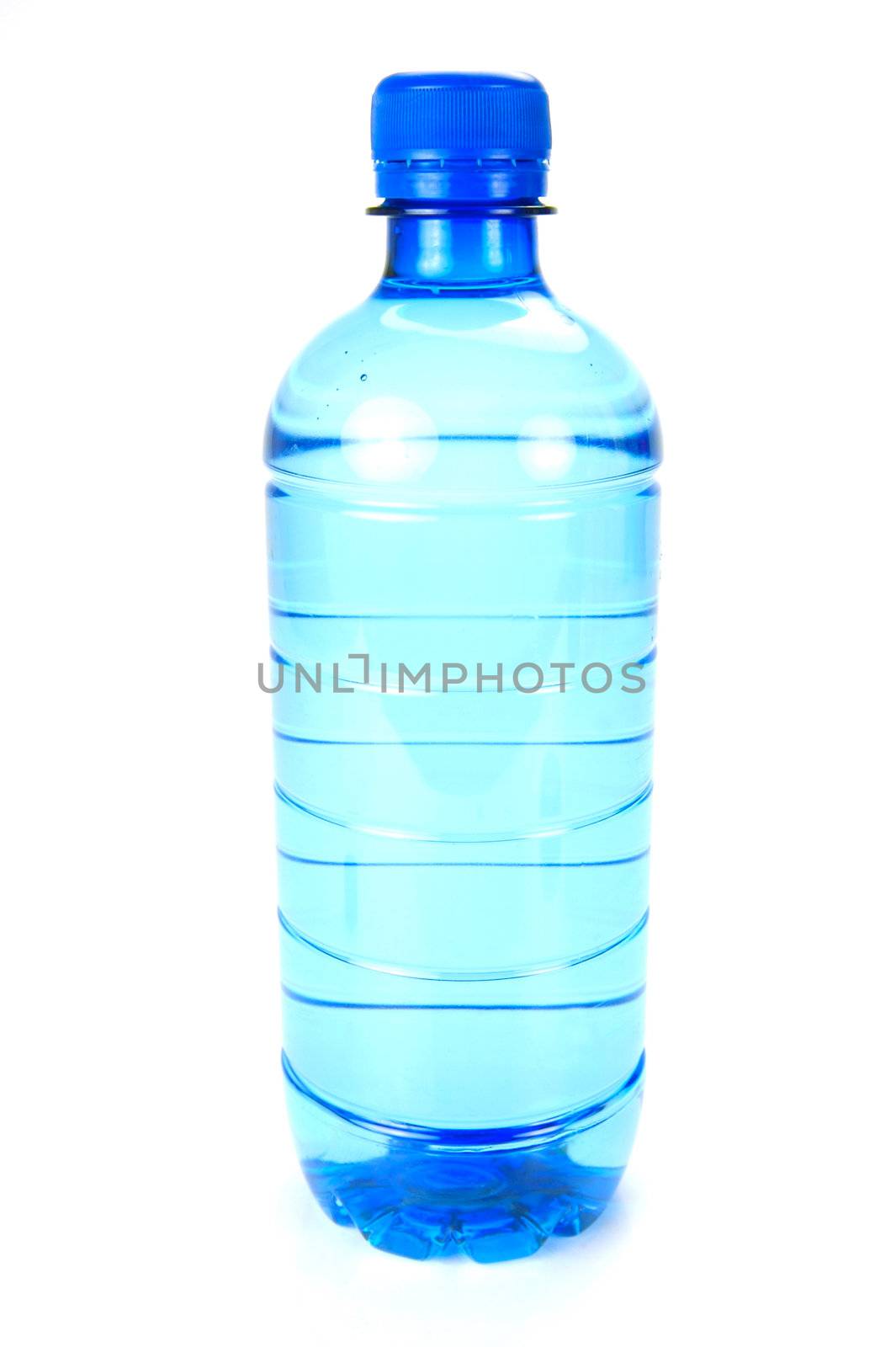 Bottle drinking water isolated against a white background