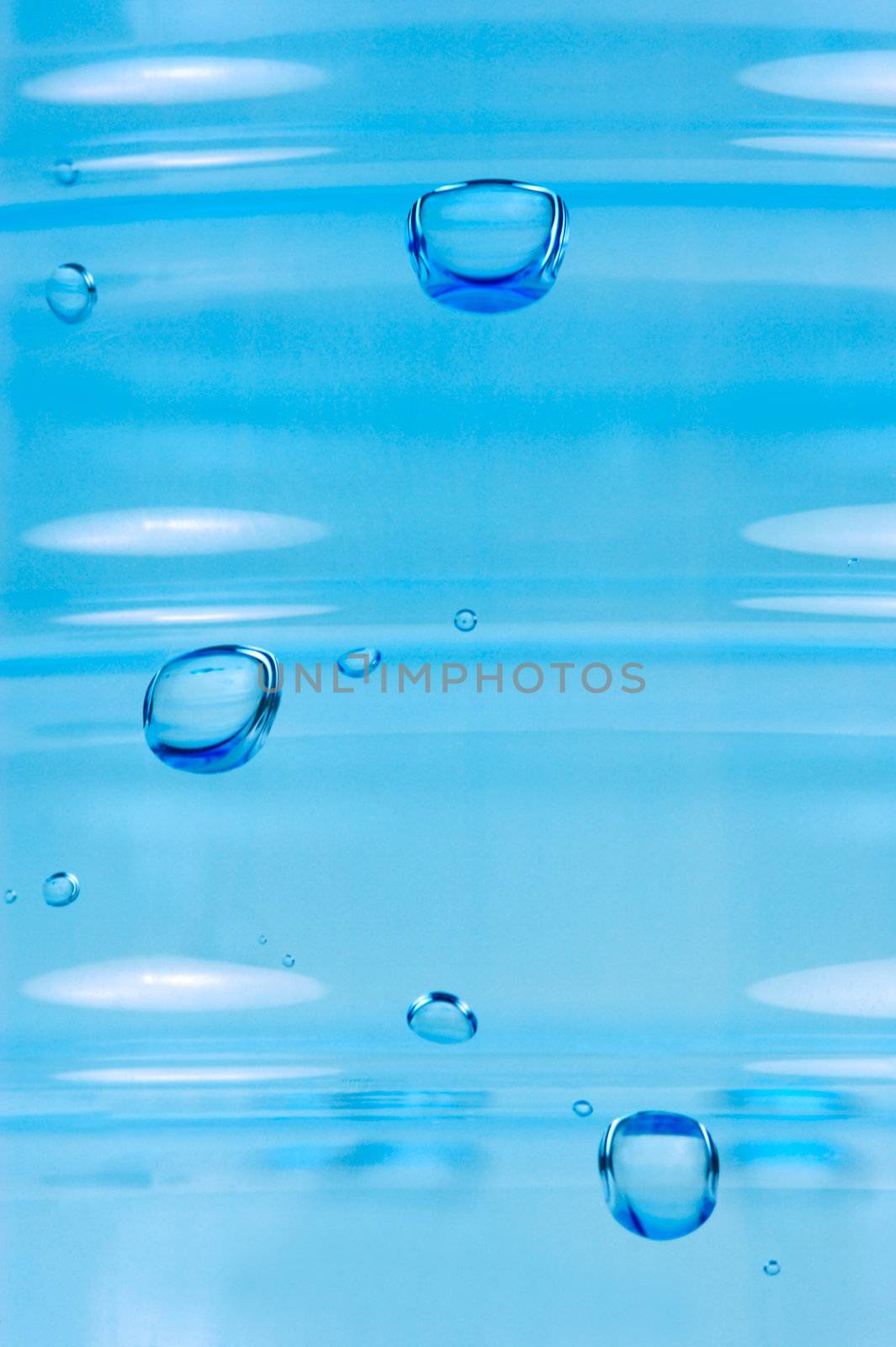 Water droplets on the surface of a bottle of bottled water