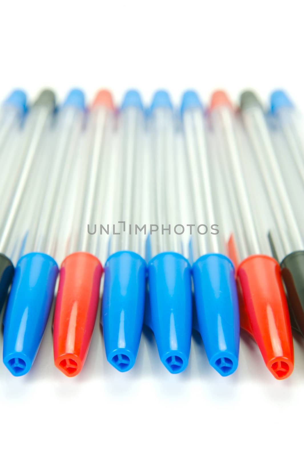 Ball point pens isolated against a white background