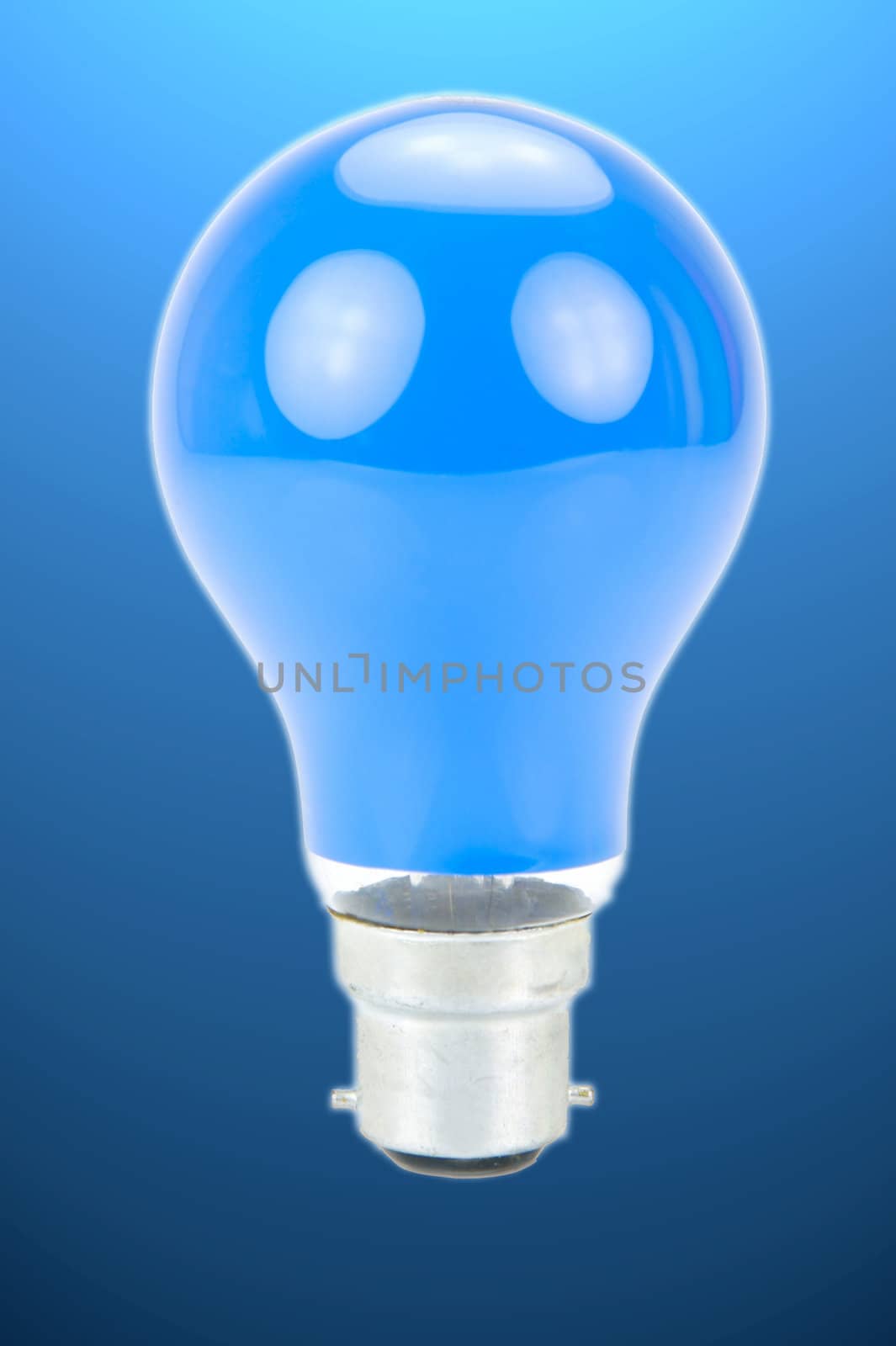 Colored light bulbs isolated against a white background