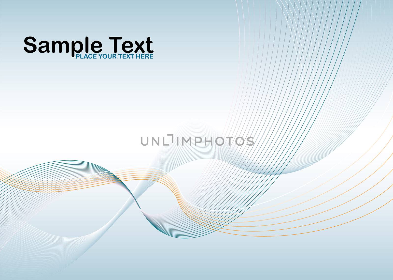 Abstract blue background with flowing lines and room to add your own text