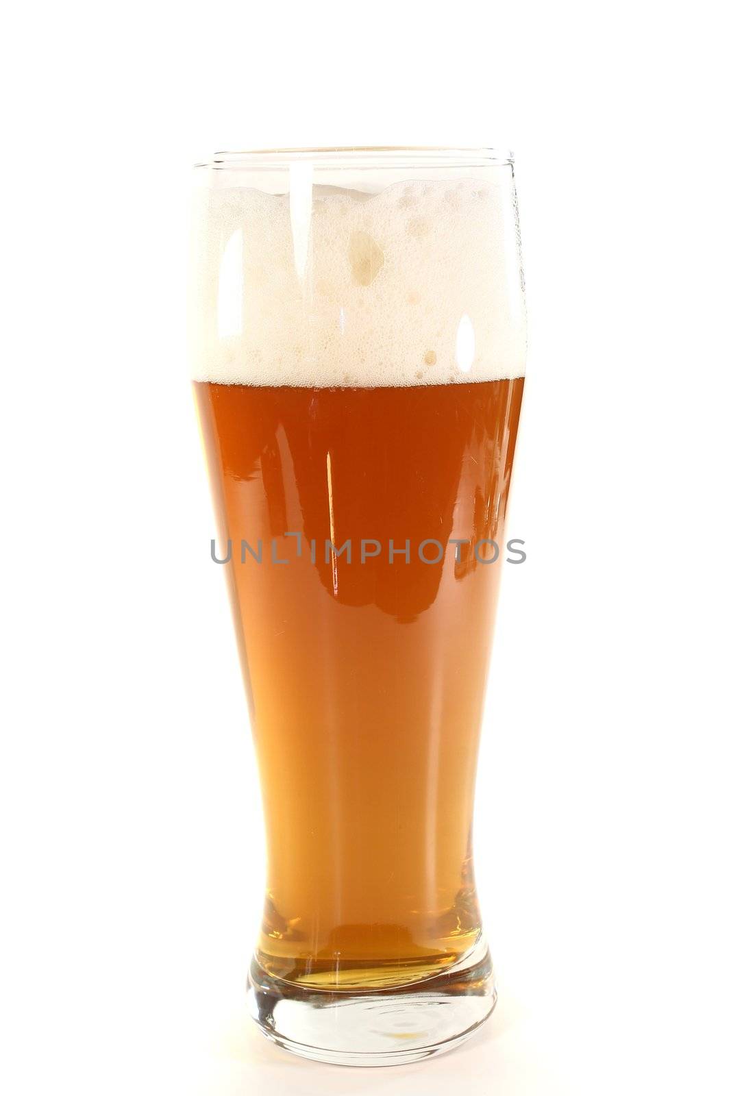 top-fermented wheat beer on a white background